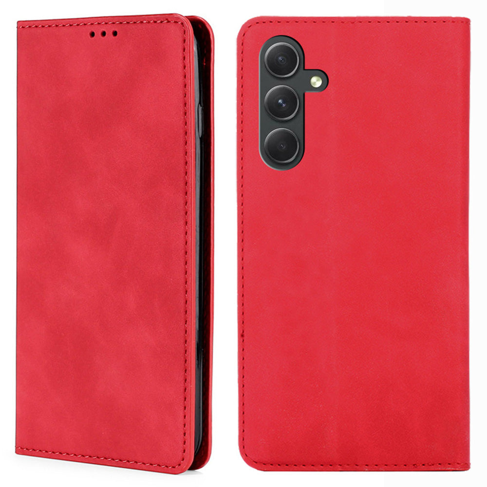 Flip Phone Case for Samsung Galaxy A54 5G Skin-touch PU Leather Stand Cover with Card Slots