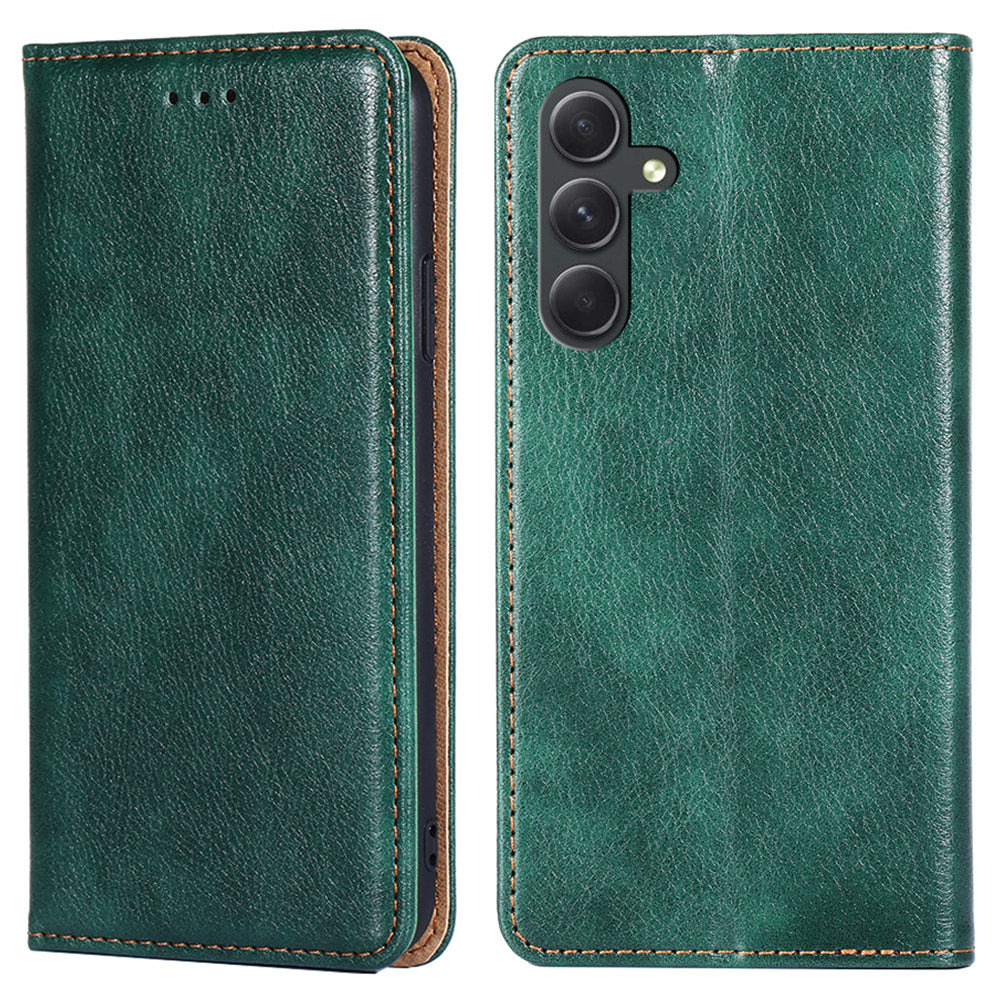 Wallet Shell for Samsung Galaxy A54 5G Solid Color Phone Case PU Leather Magnetic Closing Stand Cover