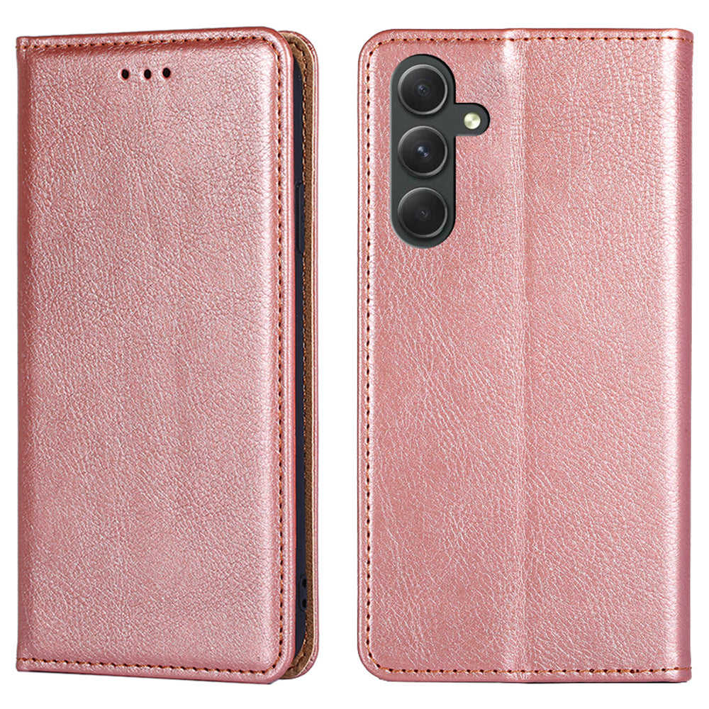 Wallet Shell for Samsung Galaxy A54 5G Solid Color Phone Case PU Leather Magnetic Closing Stand Cover