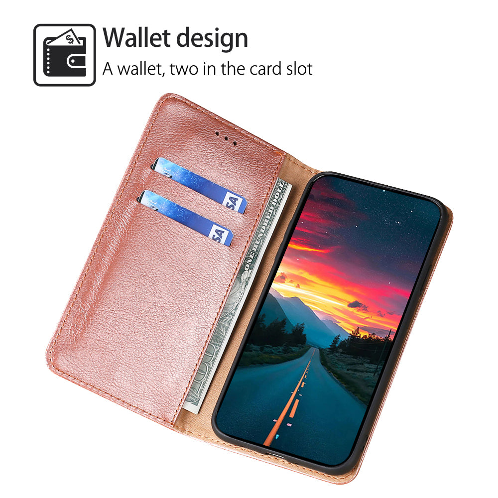 Wallet Shell for Samsung Galaxy A54 5G Solid Color Phone Case PU Leather Magnetic Closing Stand Cover