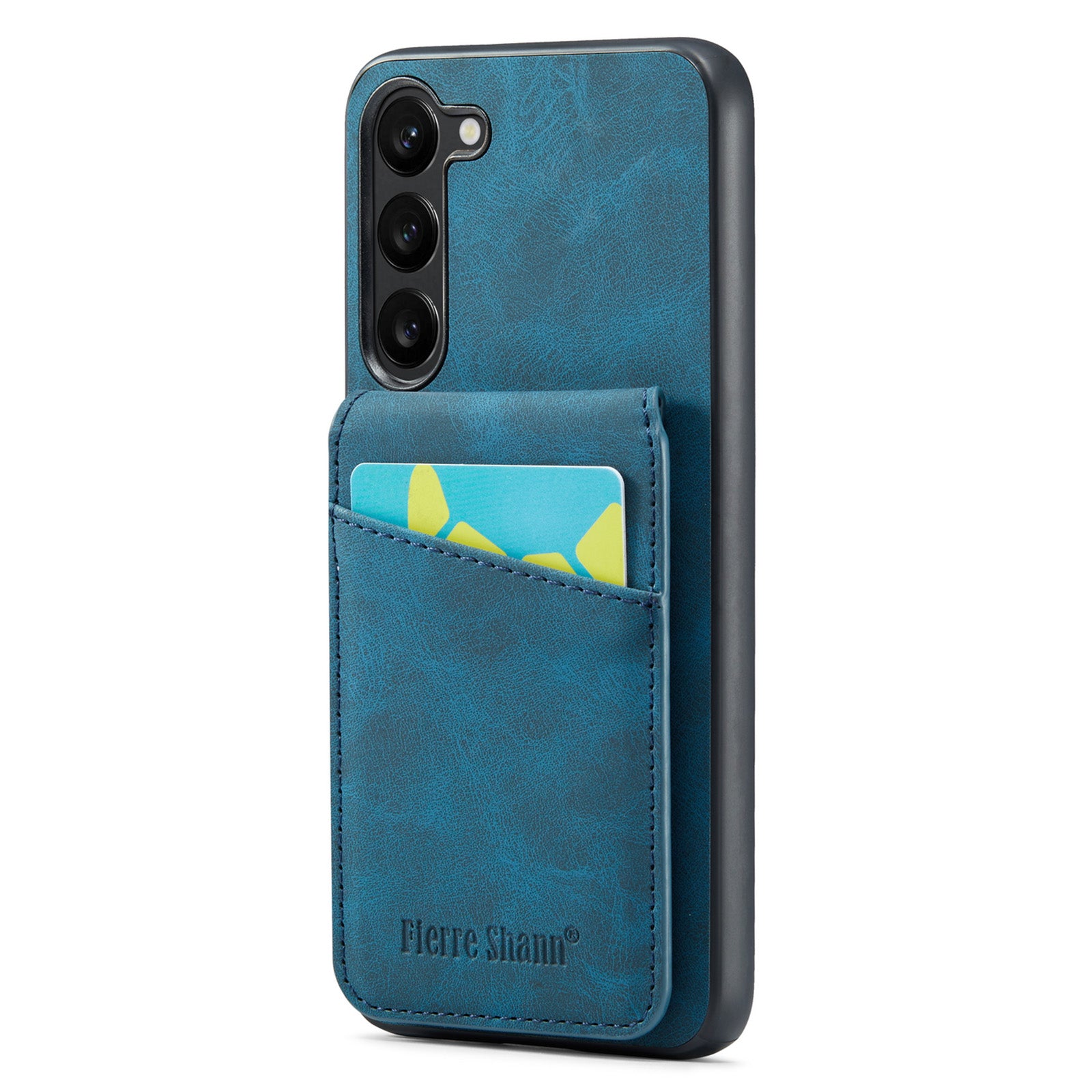 FIERRE SHANN Pro Samsung Galaxy S22 5G Kickstand Pouzdro na telefon Držák karty RFID Blokování PU kůže TPU kryt