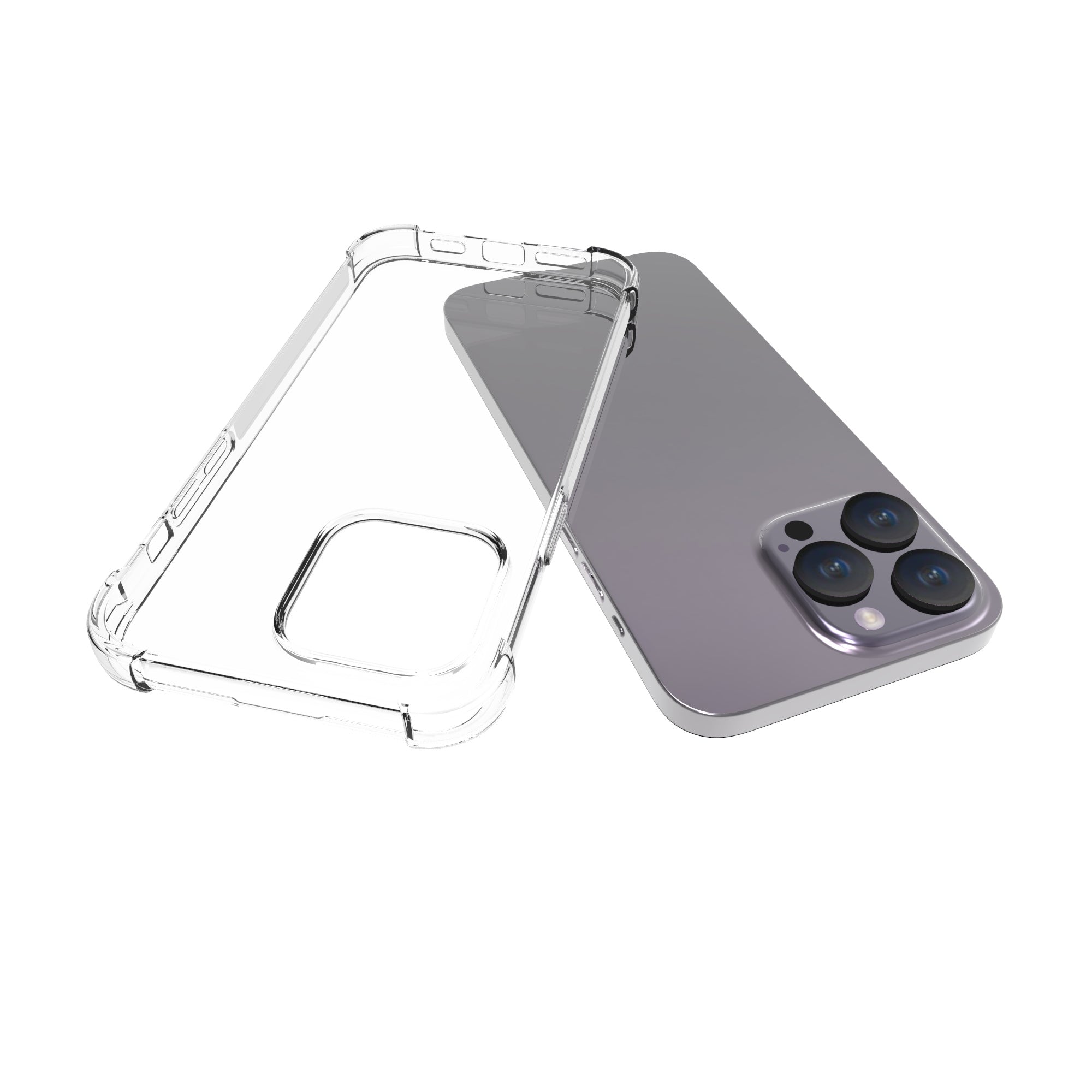 Telefoncover til iPhone 15 Pro Max Anti-Drop Klar telefonskal fire hjørne airbag fleksibelt TPU cover