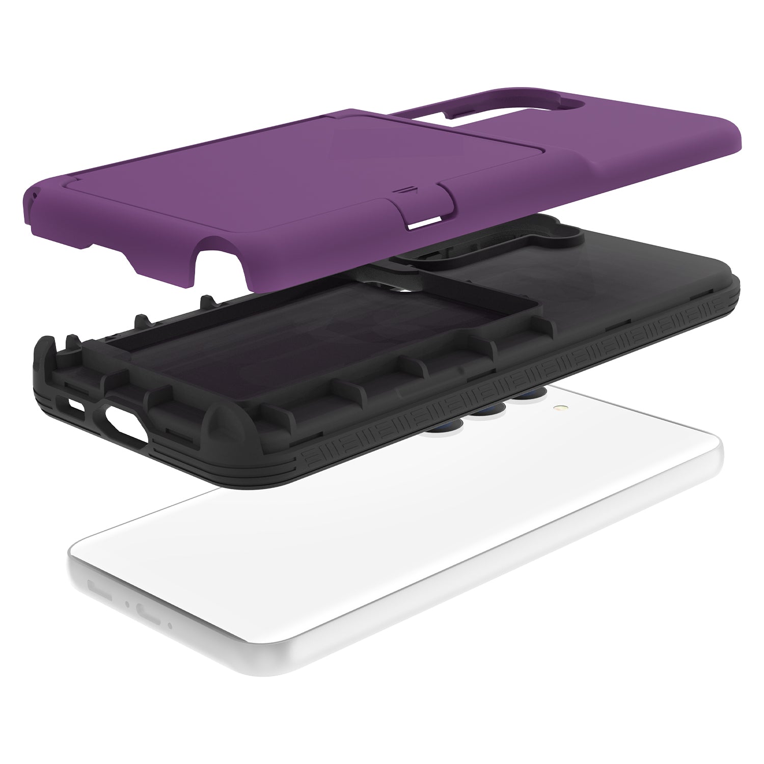 For Samsung Galaxy S23 Cardcase Series Card Holder Thick Phone Case Kickstand Mirror Function PC TPU Cover