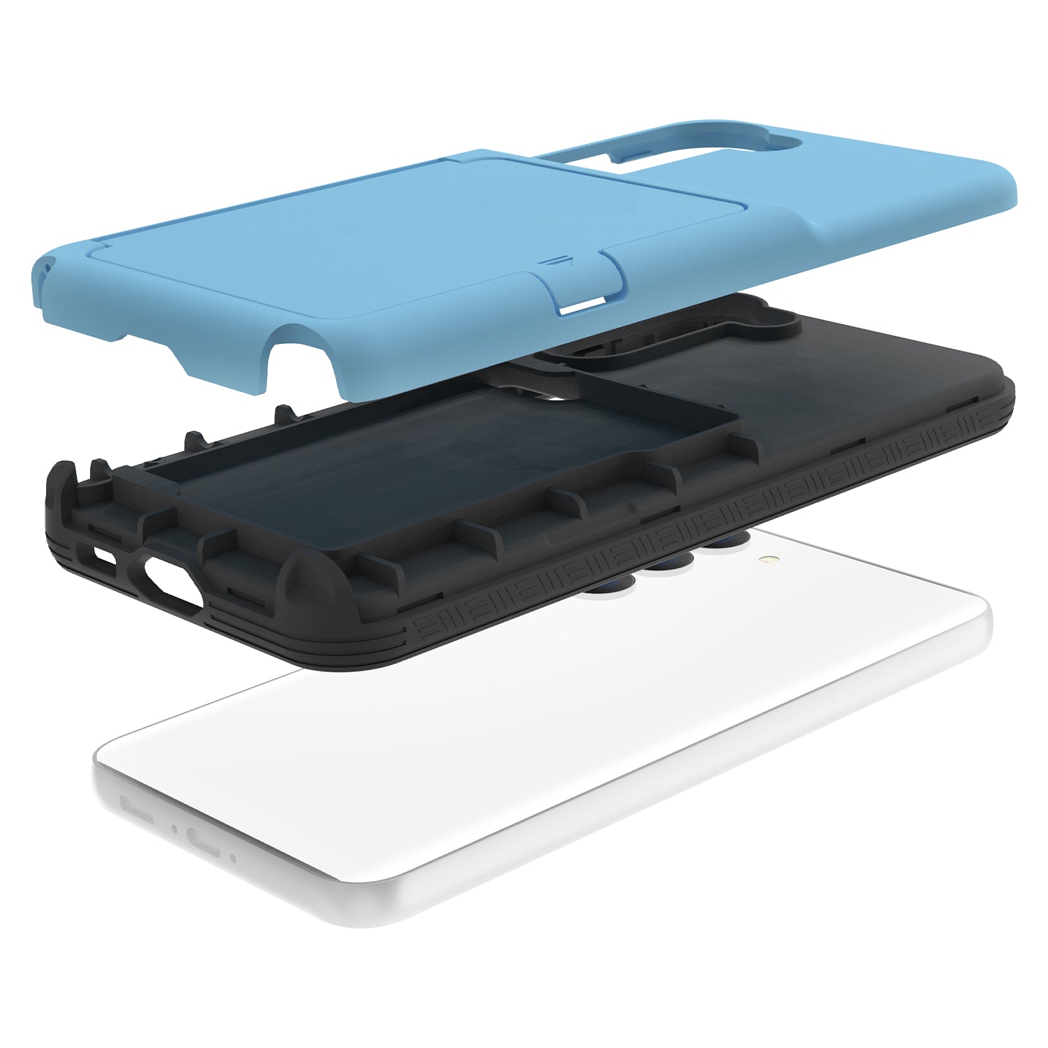 For Samsung Galaxy S23 Cardcase Series Mirror Function Phone Case Kickstand Card Holder Thickened Phone Cover