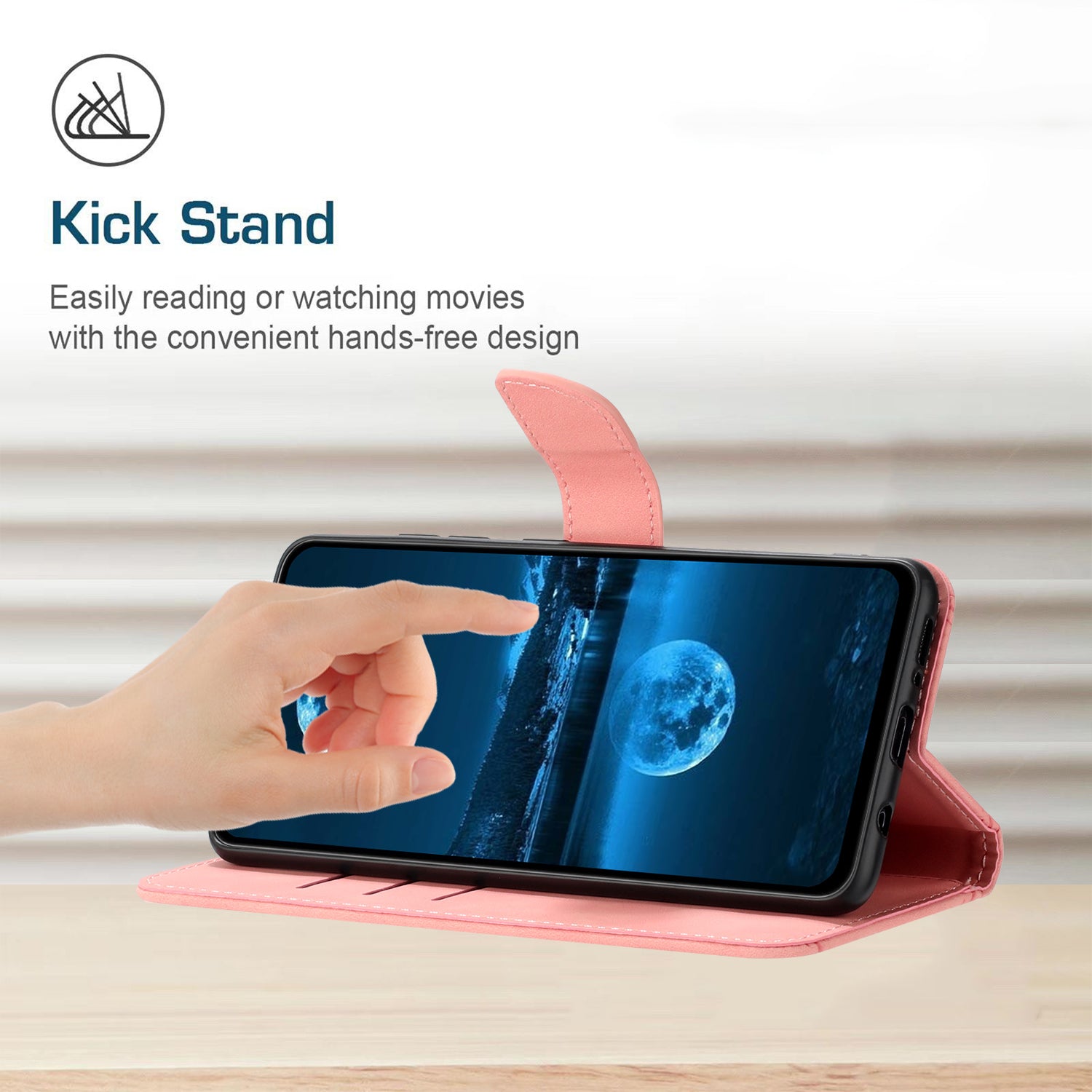 HT05 Skin-touch PU Leather Cover for Samsung Galaxy M54 5G / F54 5G Anti-Drop Wallet Phone Case with Strap