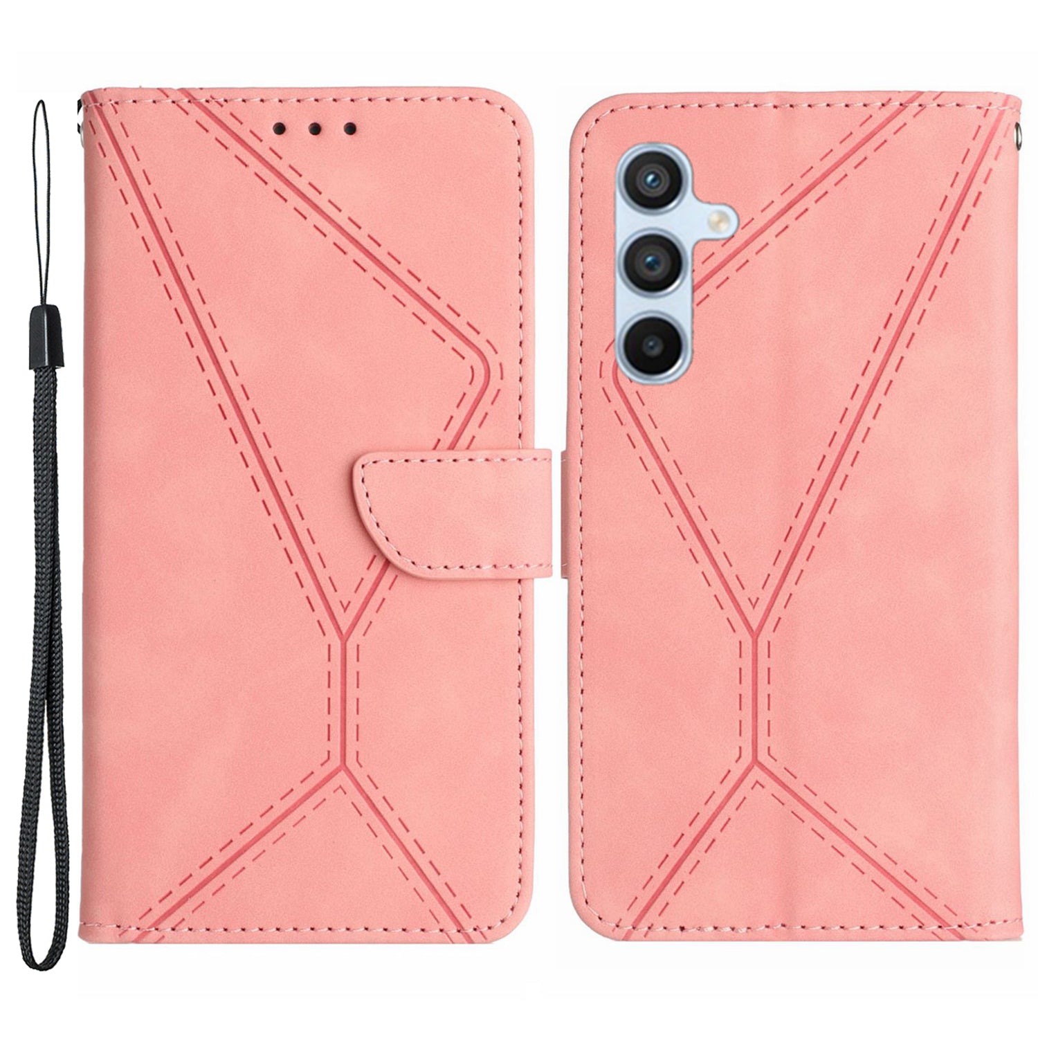 For Samsung Galaxy A14 5G / A14 4G Phone Case HT05 Skin-touch Anti-Drop PU Leather Cover with Wallet Strap