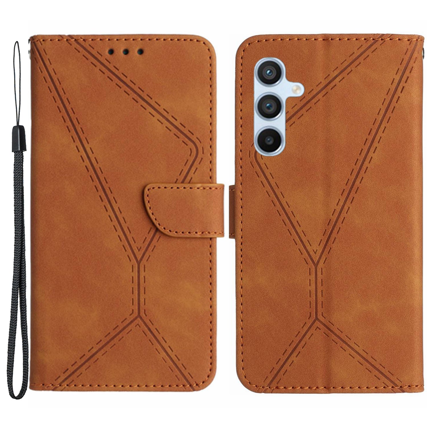 For Samsung Galaxy A14 5G / A14 4G Phone Case HT05 Skin-touch Anti-Drop PU Leather Cover with Wallet Strap