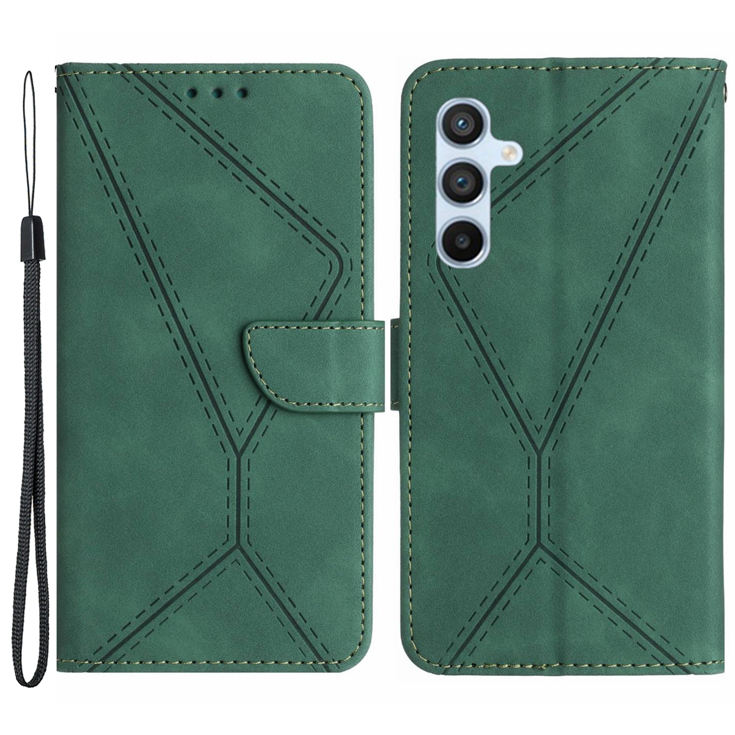 For Samsung Galaxy A14 5G / A14 4G Phone Case HT05 Skin-touch Anti-Drop PU Leather Cover with Wallet Strap