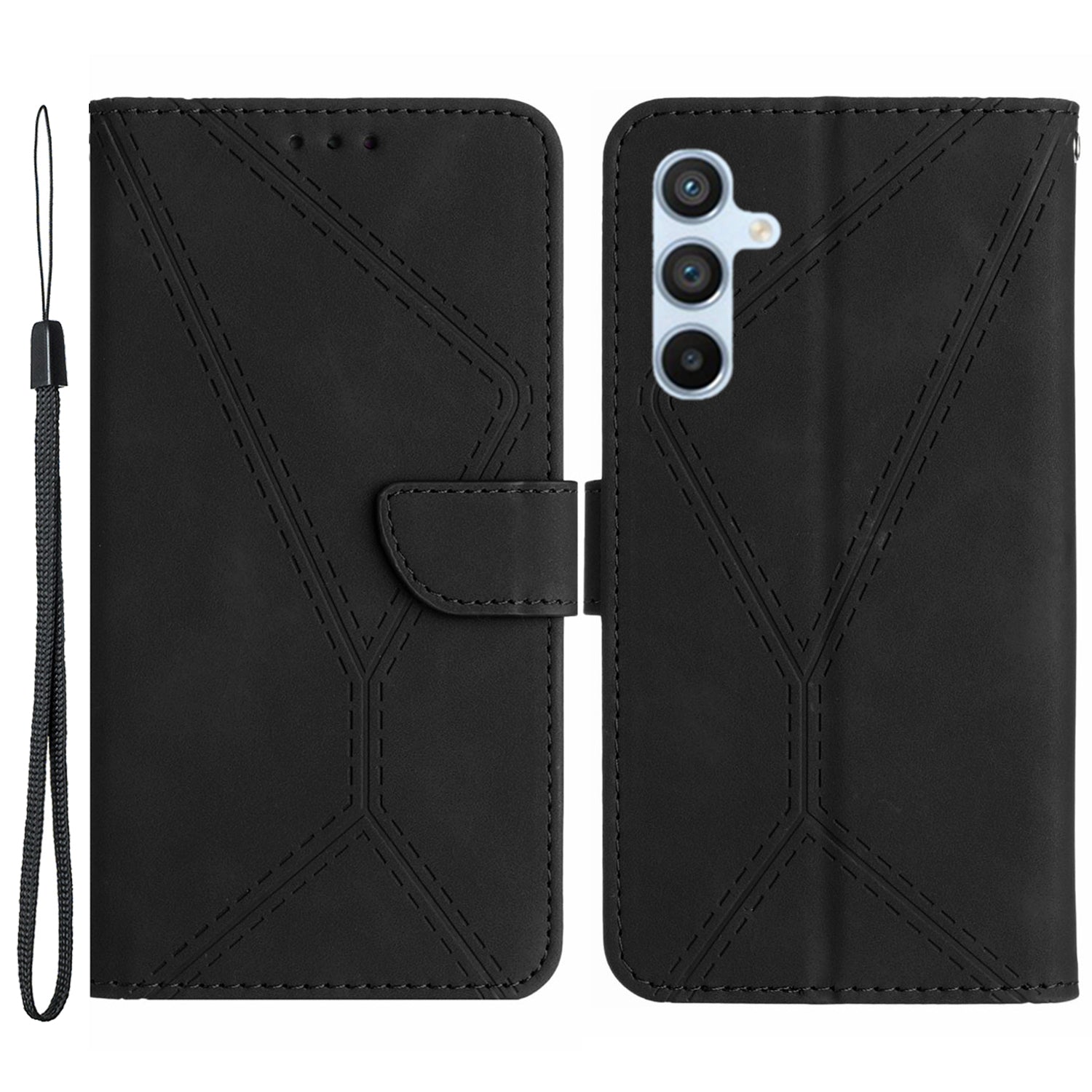 For Samsung Galaxy A14 5G / A14 4G Phone Case HT05 Skin-touch Anti-Drop PU Leather Cover with Wallet Strap