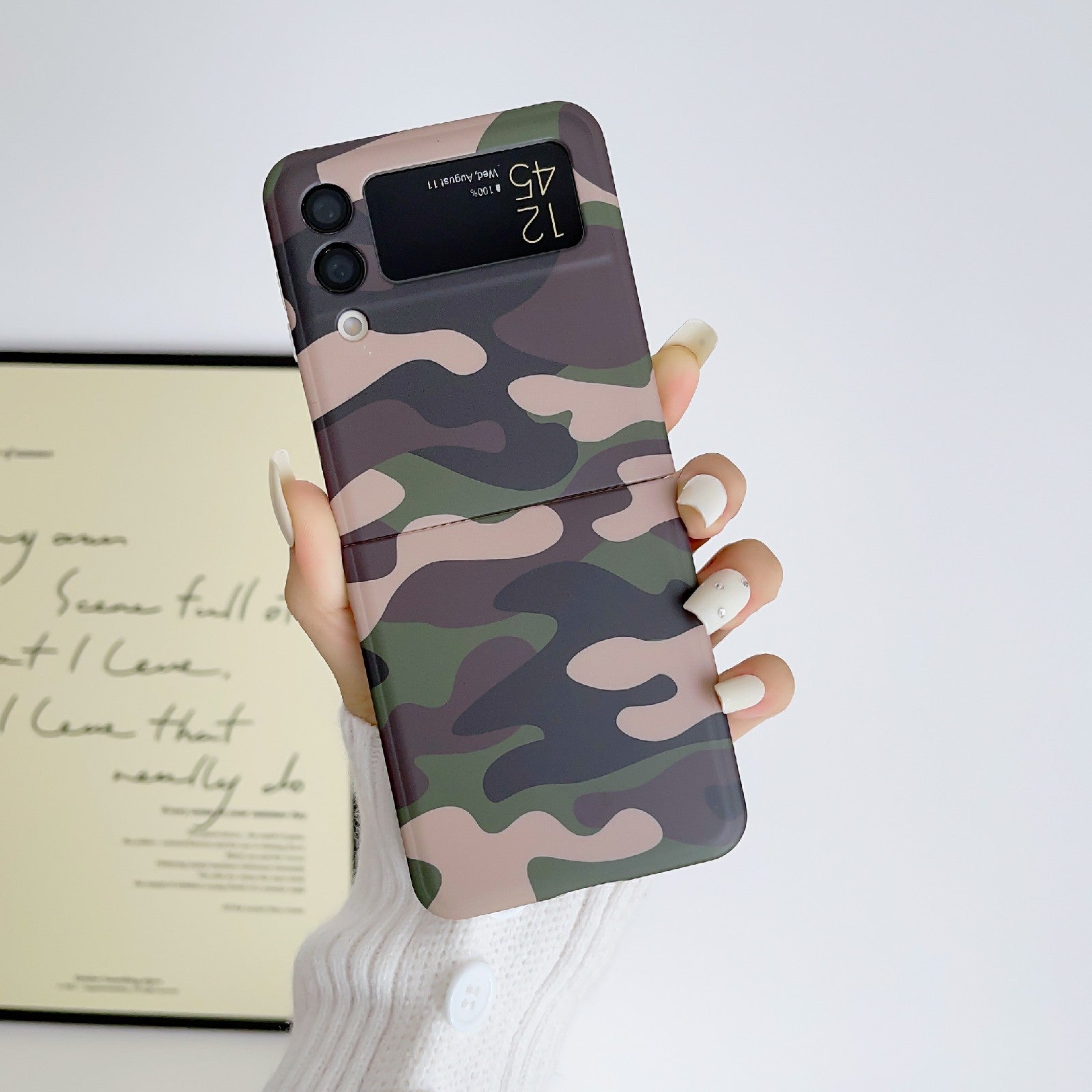 For Samsung Galaxy Z Flip3 5G TPU Shockproof Phone Case Camouflage Pattern IMD Protective Cover