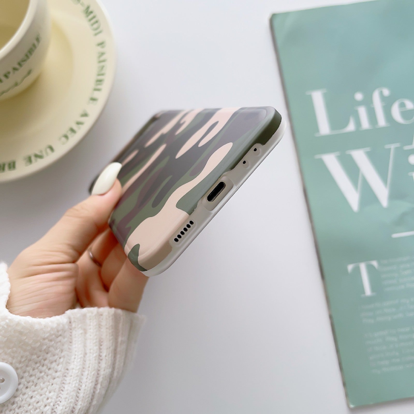 For Samsung Galaxy Z Flip3 5G TPU Shockproof Phone Case Camouflage Pattern IMD Protective Cover