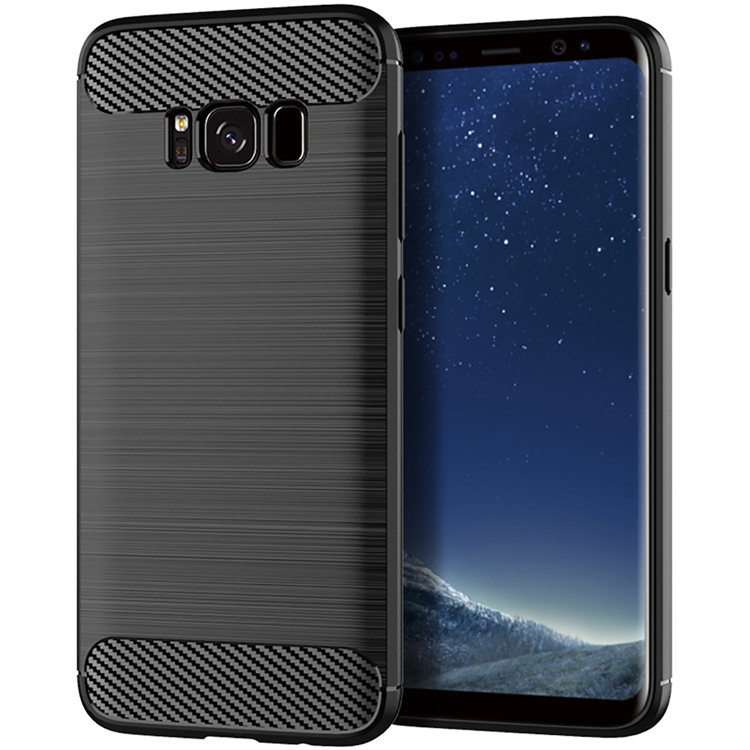 Pro Samsung Galaxy S8 Carbon Fiber Texture Phone Case Brushed Phone TPU Cover