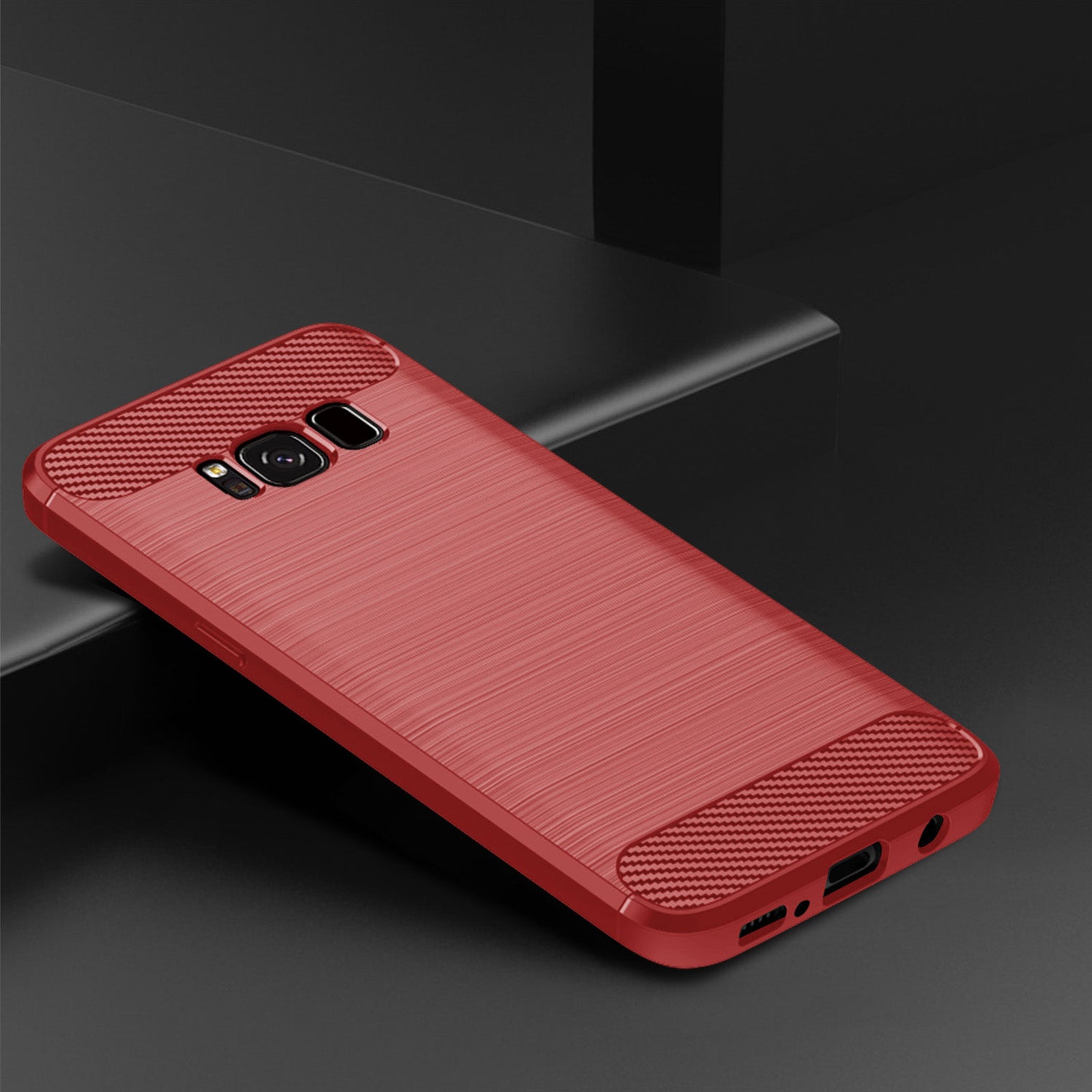 Pro Samsung Galaxy S8 Carbon Fiber Texture Phone Case Brushed Phone TPU Cover