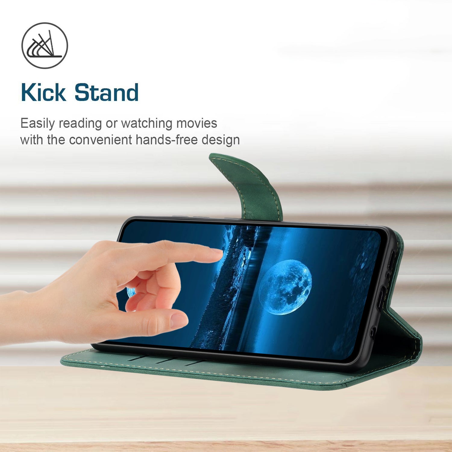 HT05 Phone Flip Case for iPhone 11 Magnetic Clasp Skin-touch PU Leather Cover Wallet Shell with Strap