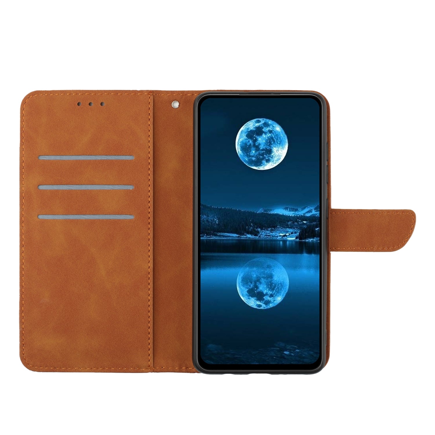 HT05 Phone Flip Case for iPhone 11 Magnetic Clasp Skin-touch PU Leather Cover Wallet Shell with Strap