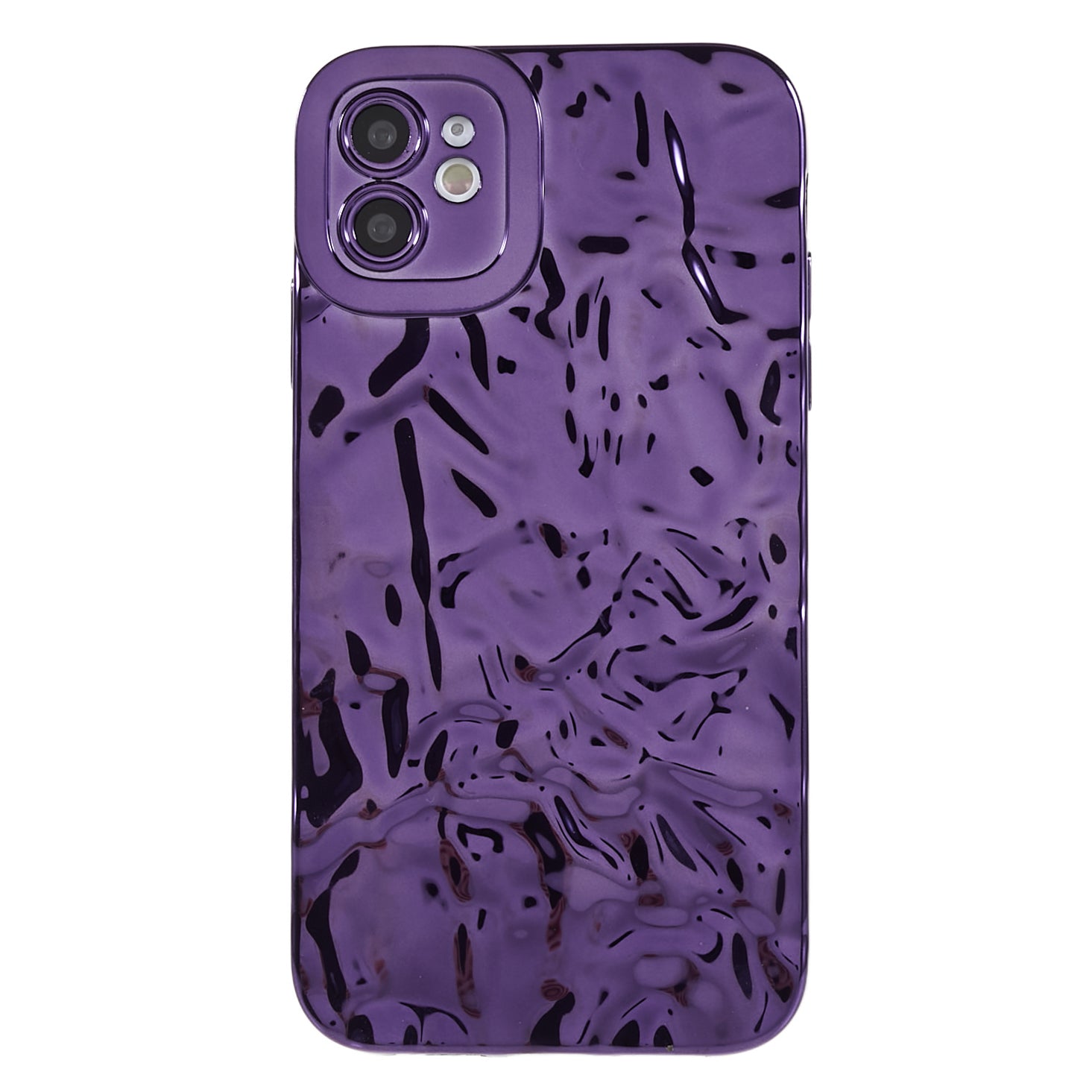 Wrinkled Uneven Phone Case for iPhone 11 Electroplating Flexible TPU Phone Cover
