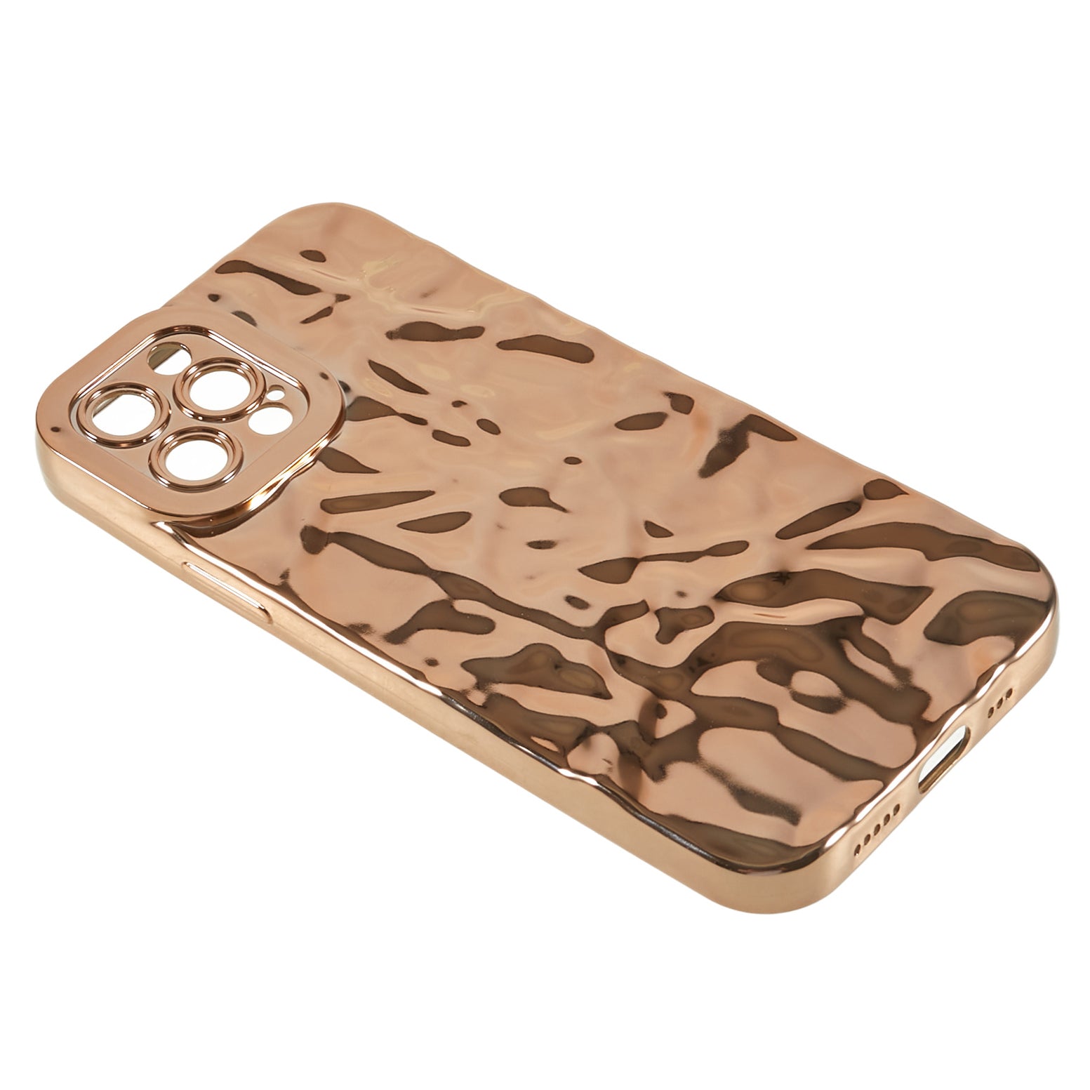 Phone TPU Case for iPhone 12 Pro Max Wrinkled Uneven Electroplating Smartphone Cover