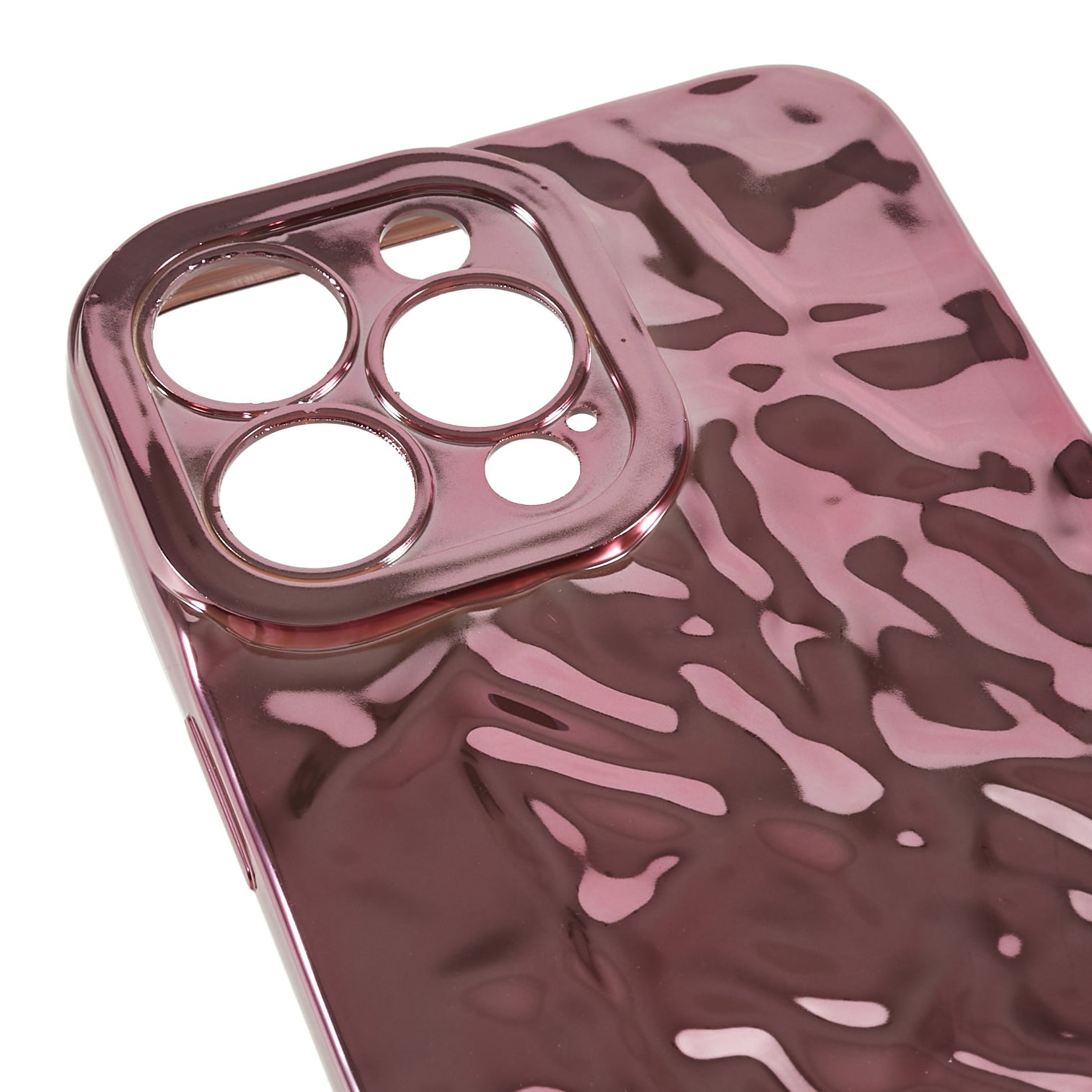 For iPhone 14 Pro Max Electroplating Soft TPU Phone Case Wrinkled Uneven Protective Phone Cover