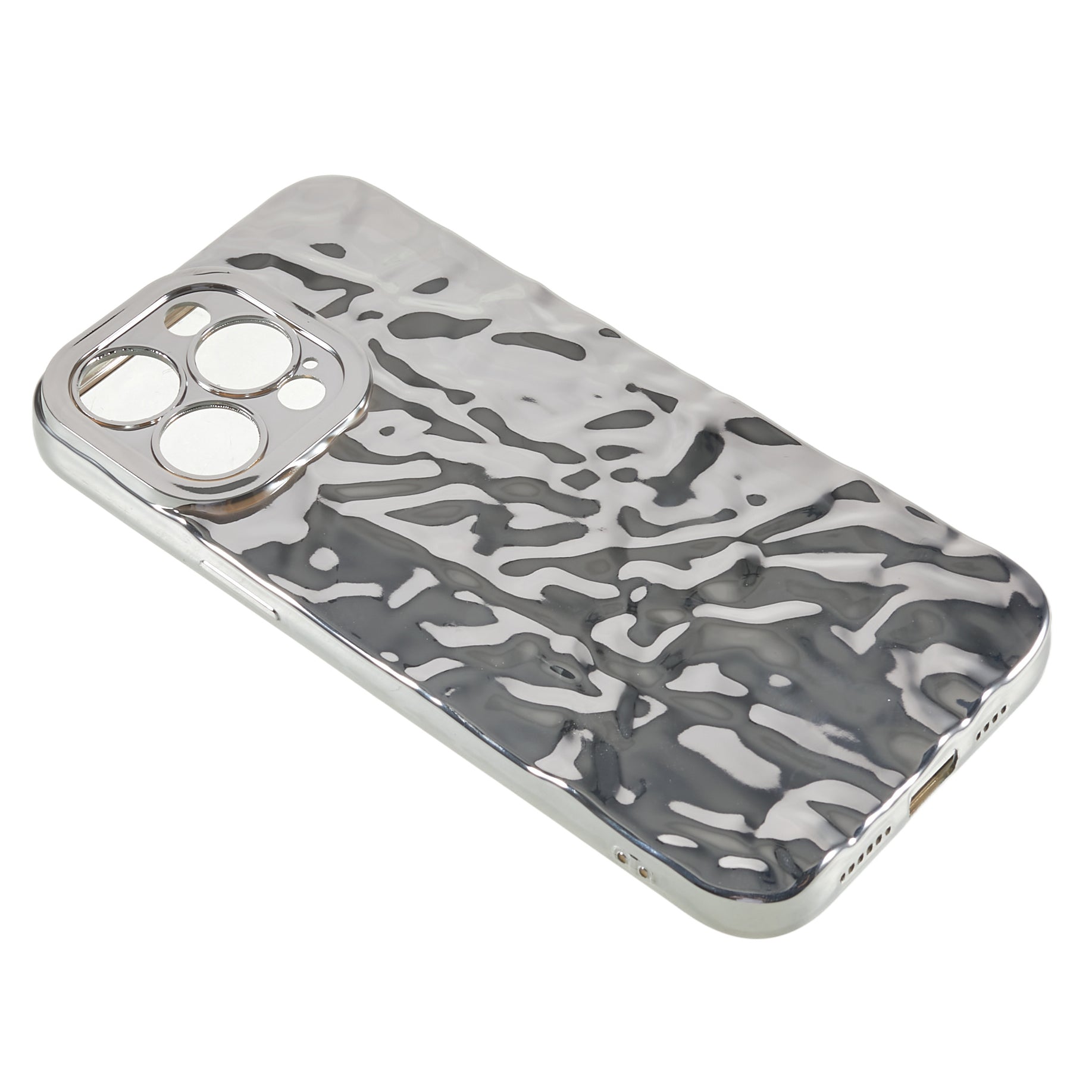 For iPhone 14 Pro Max Electroplating Soft TPU Phone Case Wrinkled Uneven Protective Phone Cover
