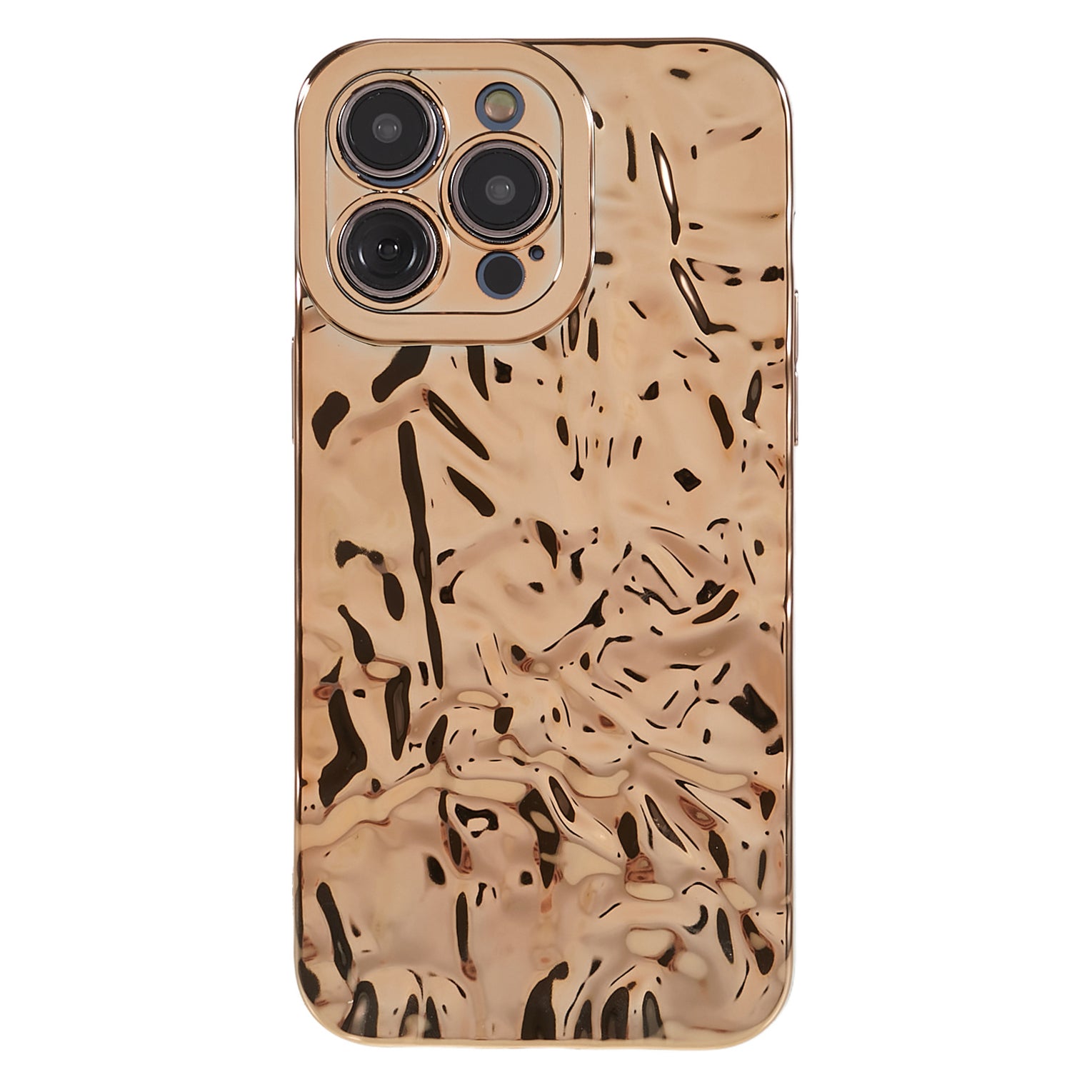 For iPhone 14 Pro Max Electroplating Soft TPU Phone Case Wrinkled Uneven Protective Phone Cover