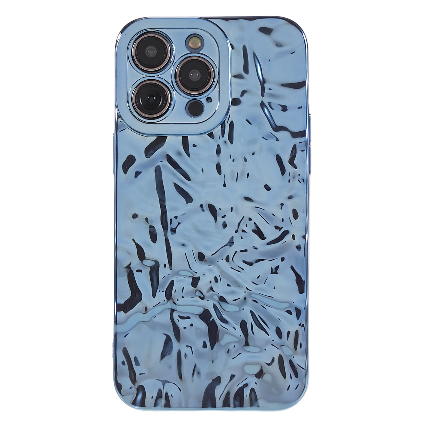 For iPhone 14 Pro Max Electroplating Soft TPU Phone Case Wrinkled Uneven Protective Phone Cover