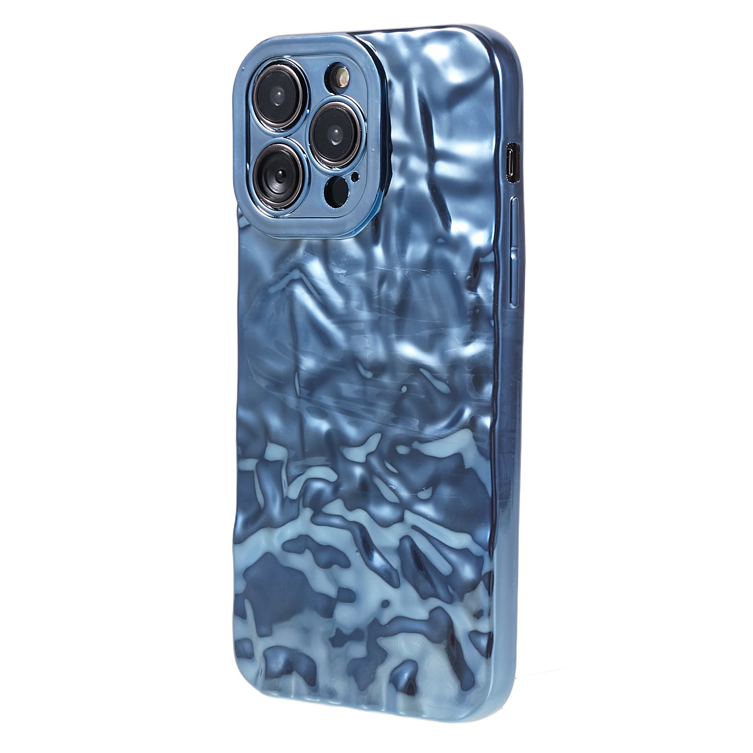 For iPhone 14 Pro Max Electroplating Soft TPU Phone Case Wrinkled Uneven Protective Phone Cover
