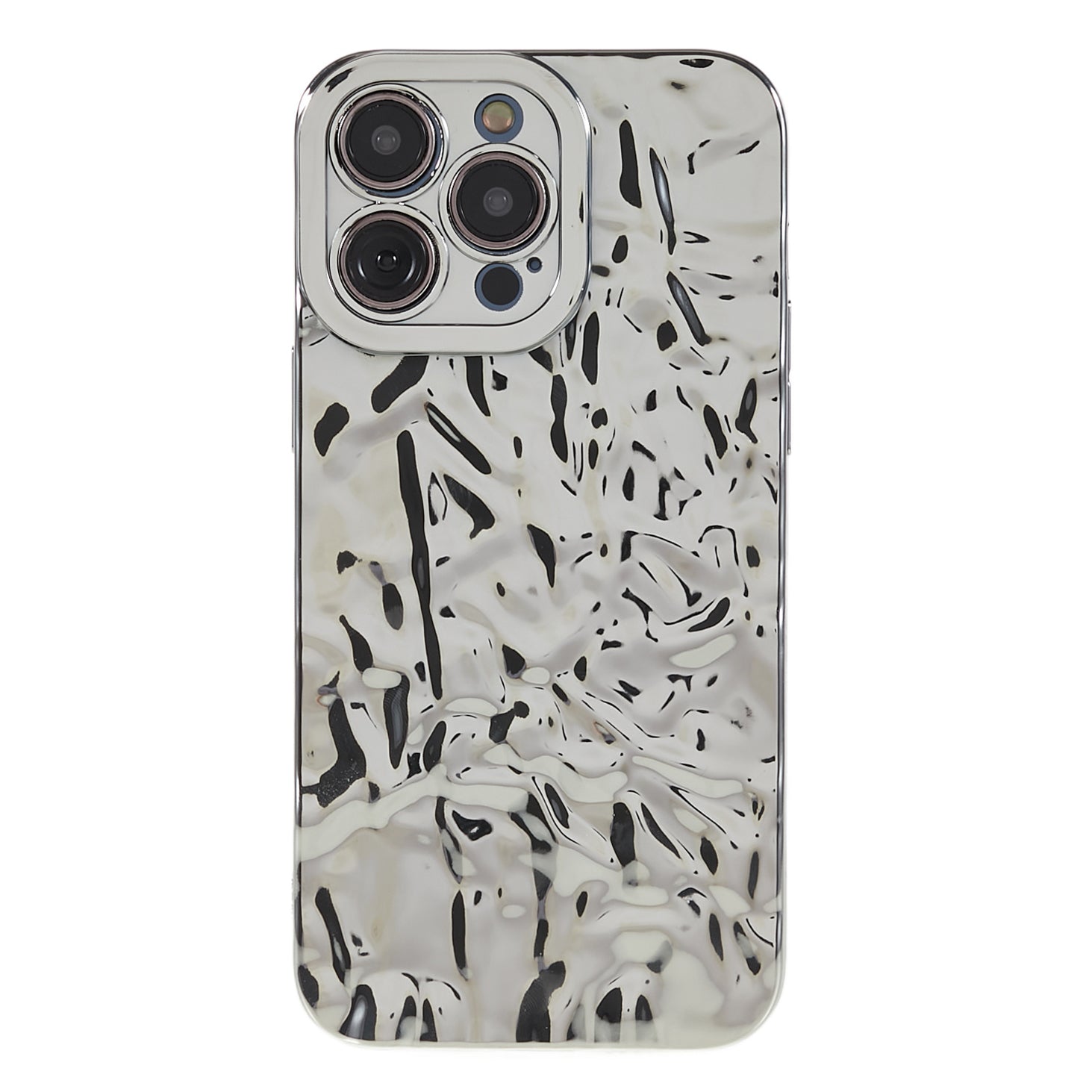 Wrinkled Uneven Phone Case for iPhone 13 Pro Electroplating TPU Mobile Phone Cover