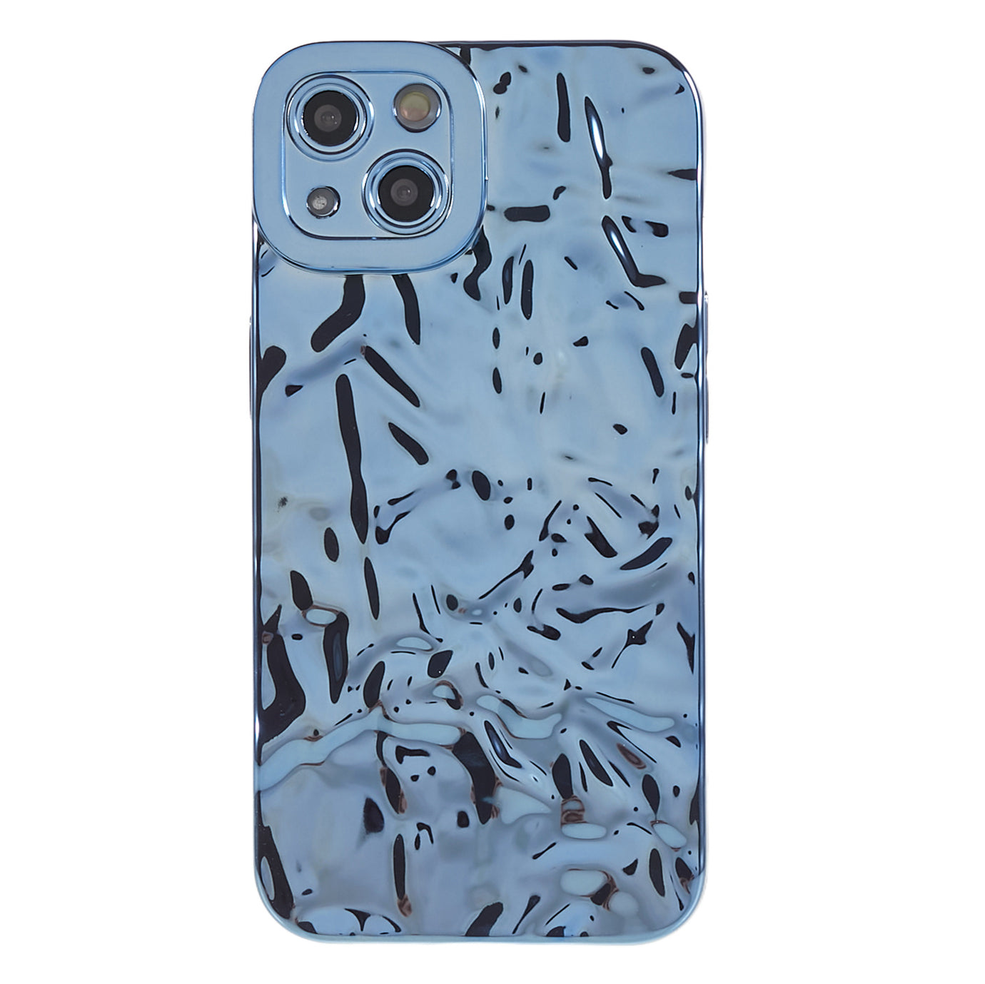 Electroplating TPU Case for iPhone 14 Plus Wrinkled Uneven Mobile Phone Cover