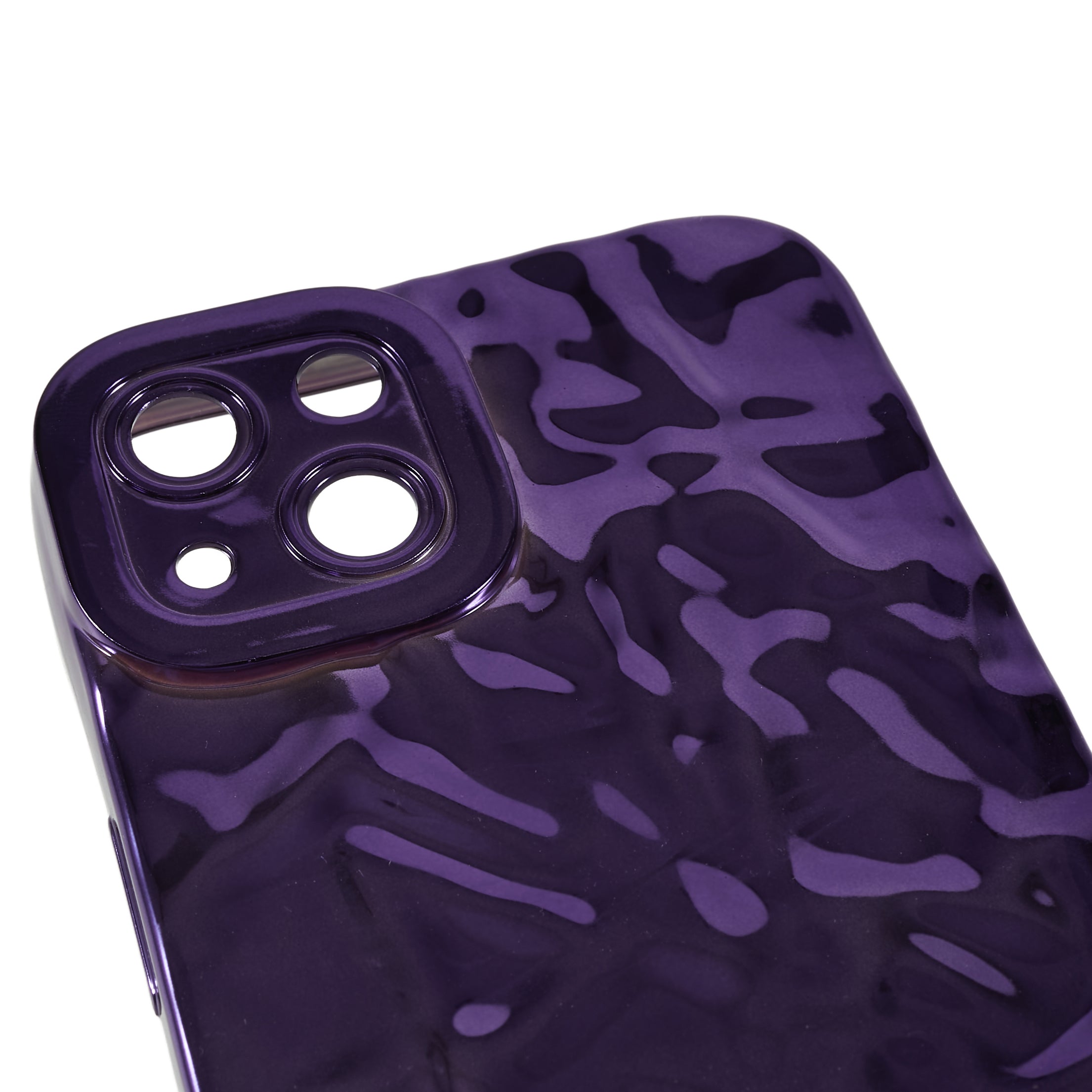 Electroplating Cell Phone Case for iPhone 13 Wrinkled Uneven TPU Back Cover