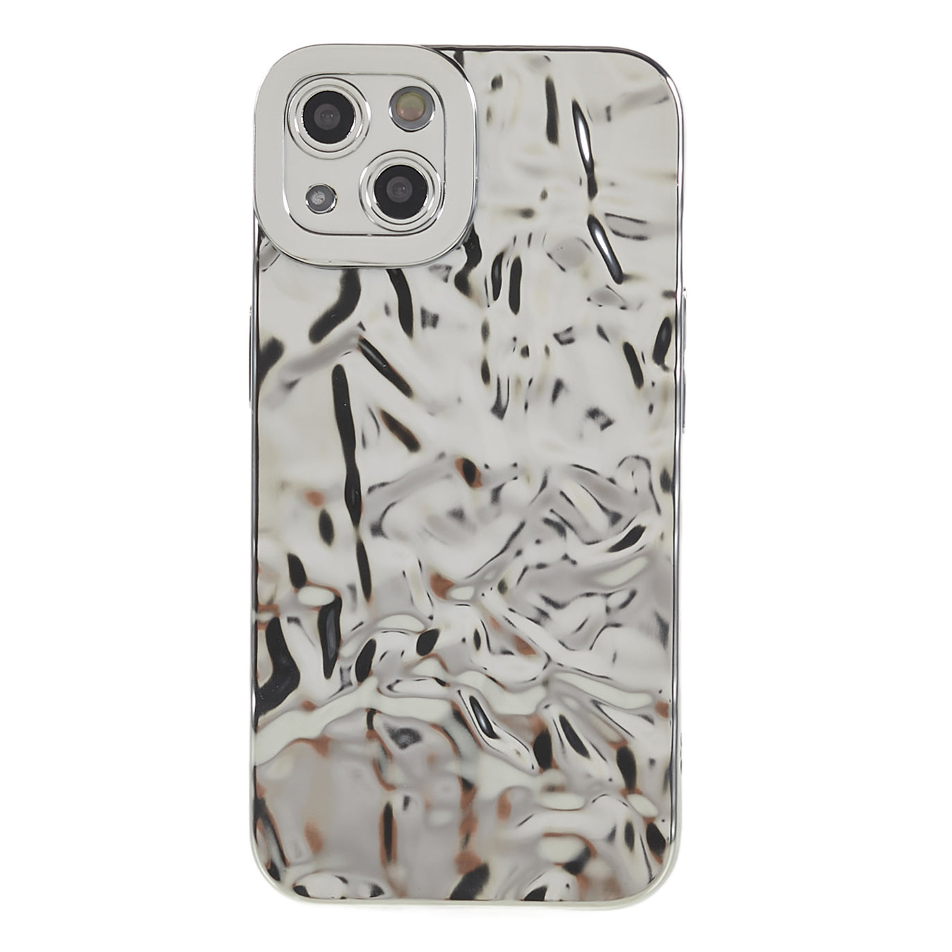 Electroplating Cell Phone Case for iPhone 13 Wrinkled Uneven TPU Back Cover