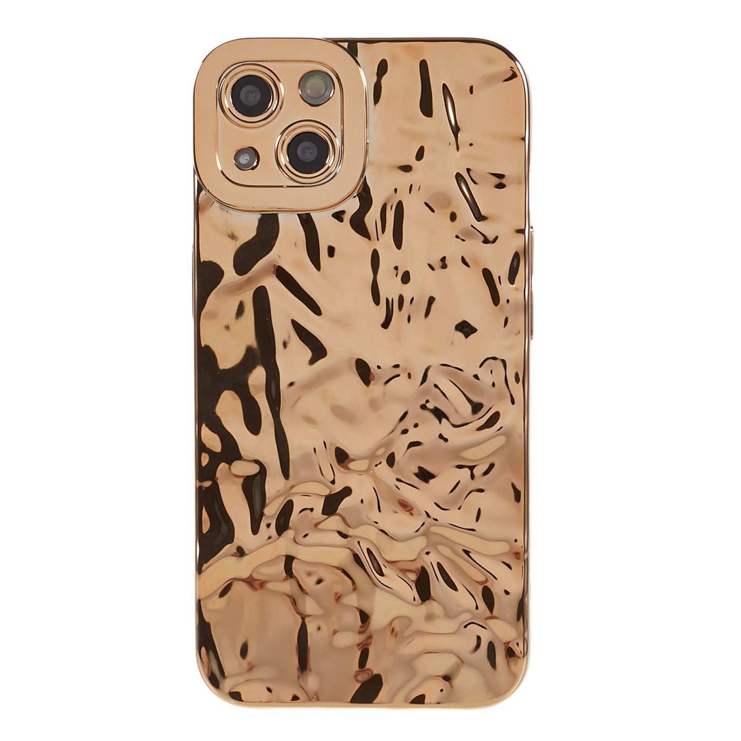 Electroplating Cell Phone Case for iPhone 13 Wrinkled Uneven TPU Back Cover