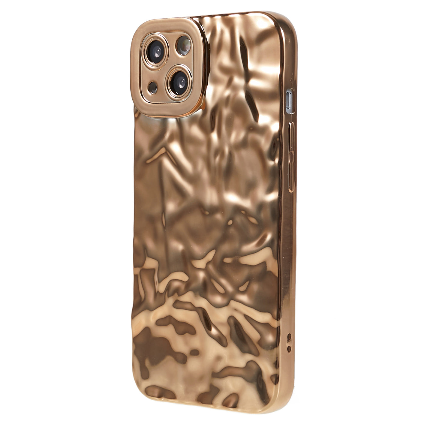Electroplating Cell Phone Case for iPhone 13 Wrinkled Uneven TPU Back Cover
