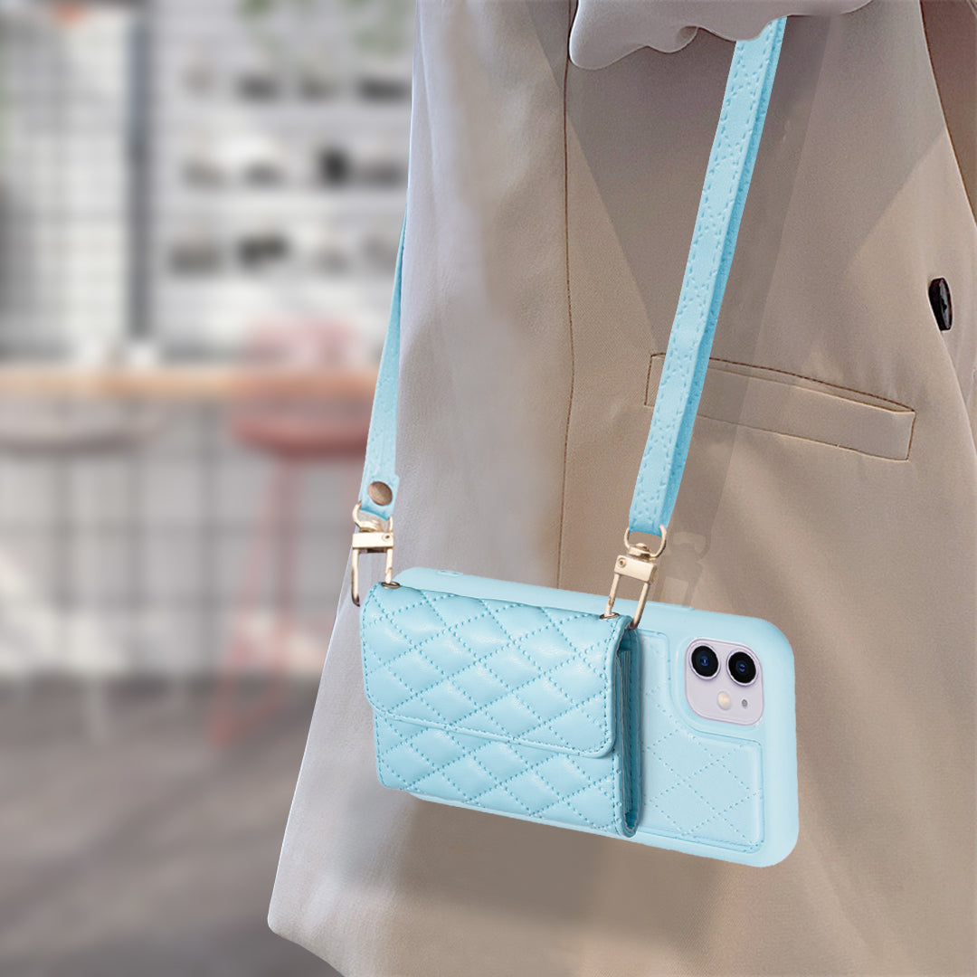 BF23-Style Card Holder Phone Case for iPhone 11 PU Leather+TPU Kickstand Cover