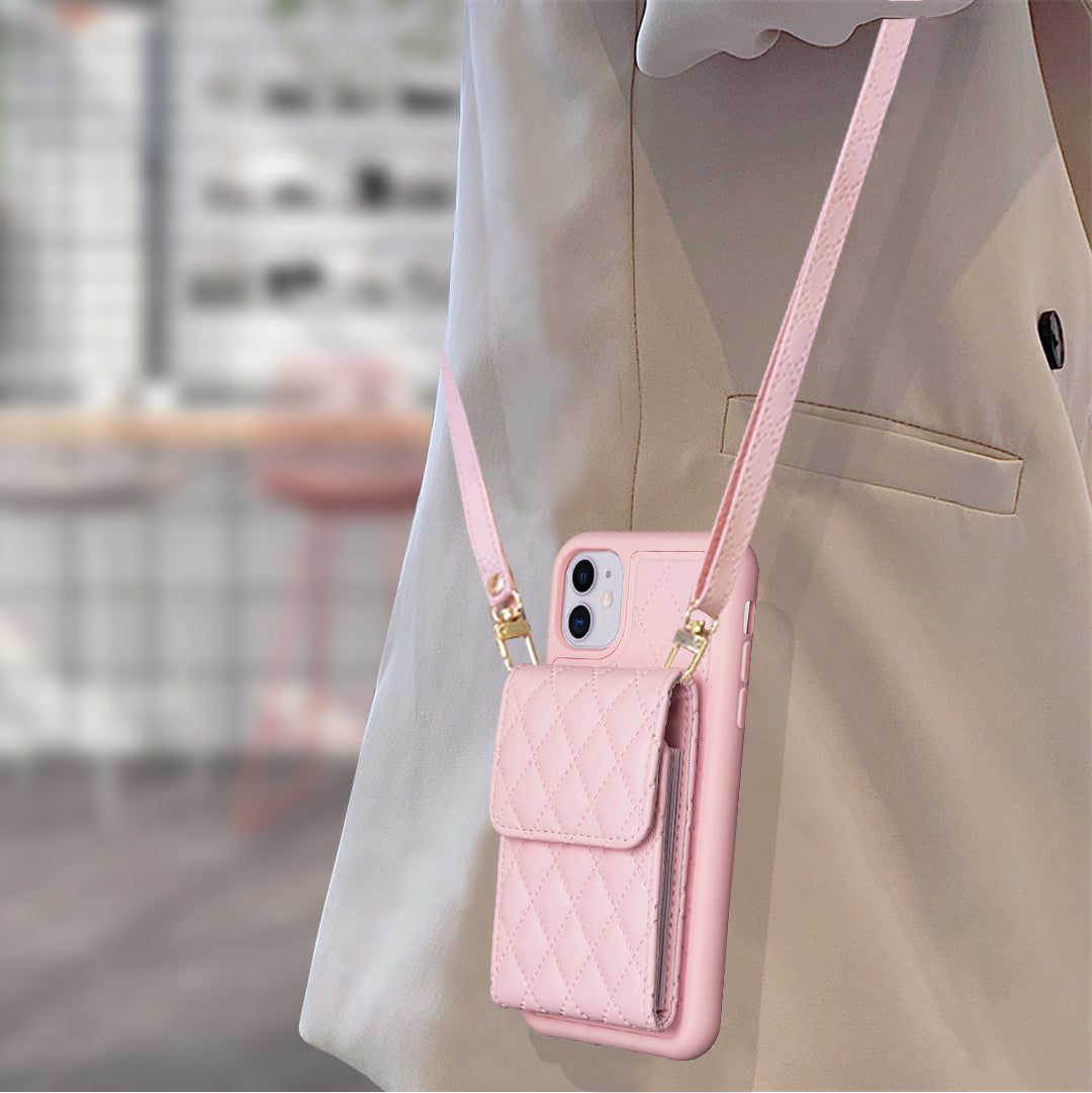 BF22-Style Card Holder Kickstand Phone Case for iPhone 11 PU Leather+TPU Phone Cover