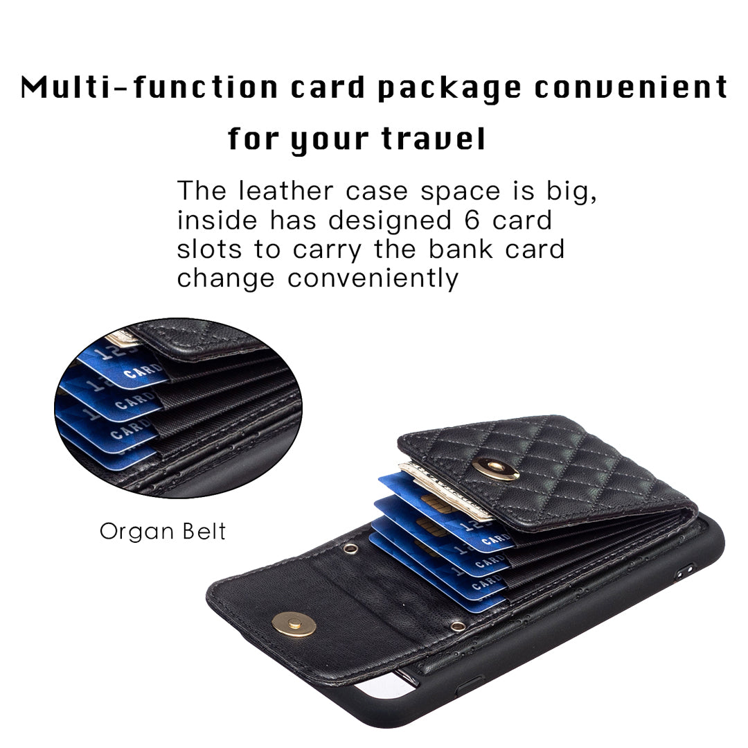 BF22-Style For iPhone 6 Plus 6s Plus 7 Plus 8 Plus Kickstand Leather+TPU Case Card Holder Phone Cover