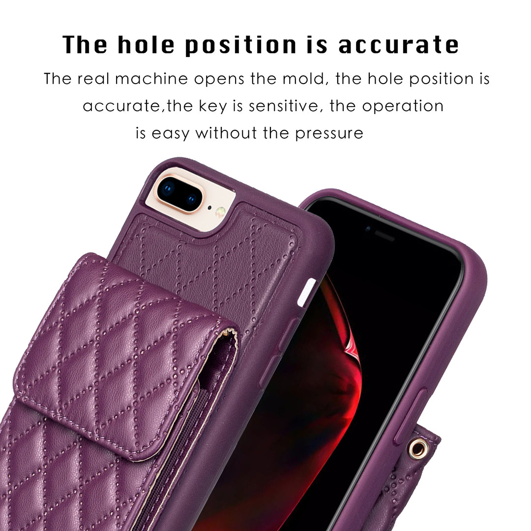 BF22-Style For iPhone 6 Plus 6s Plus 7 Plus 8 Plus Kickstand Leather+TPU Case Card Holder Phone Cover
