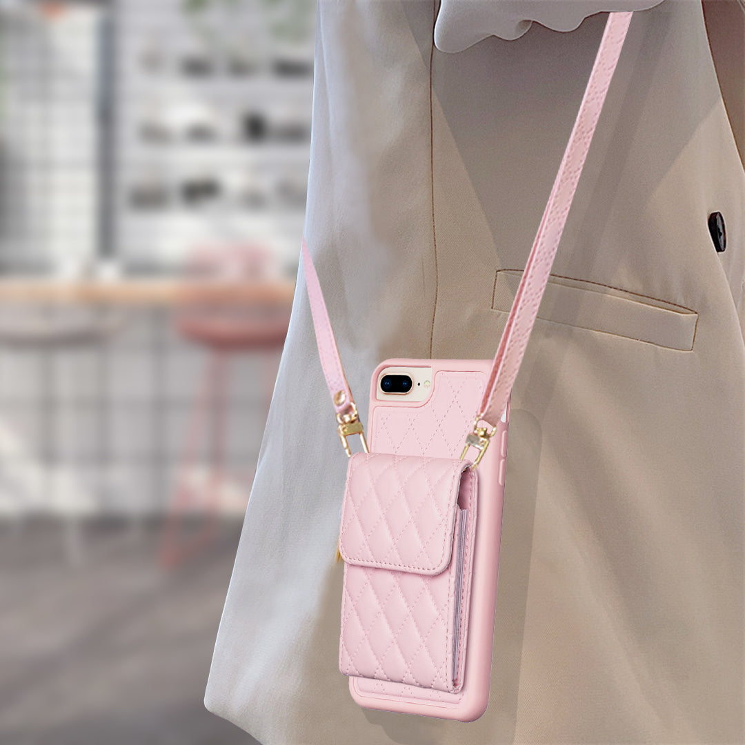 BF22-Style For iPhone 6 Plus 6s Plus 7 Plus 8 Plus Kickstand Leather+TPU Case Card Holder Phone Cover