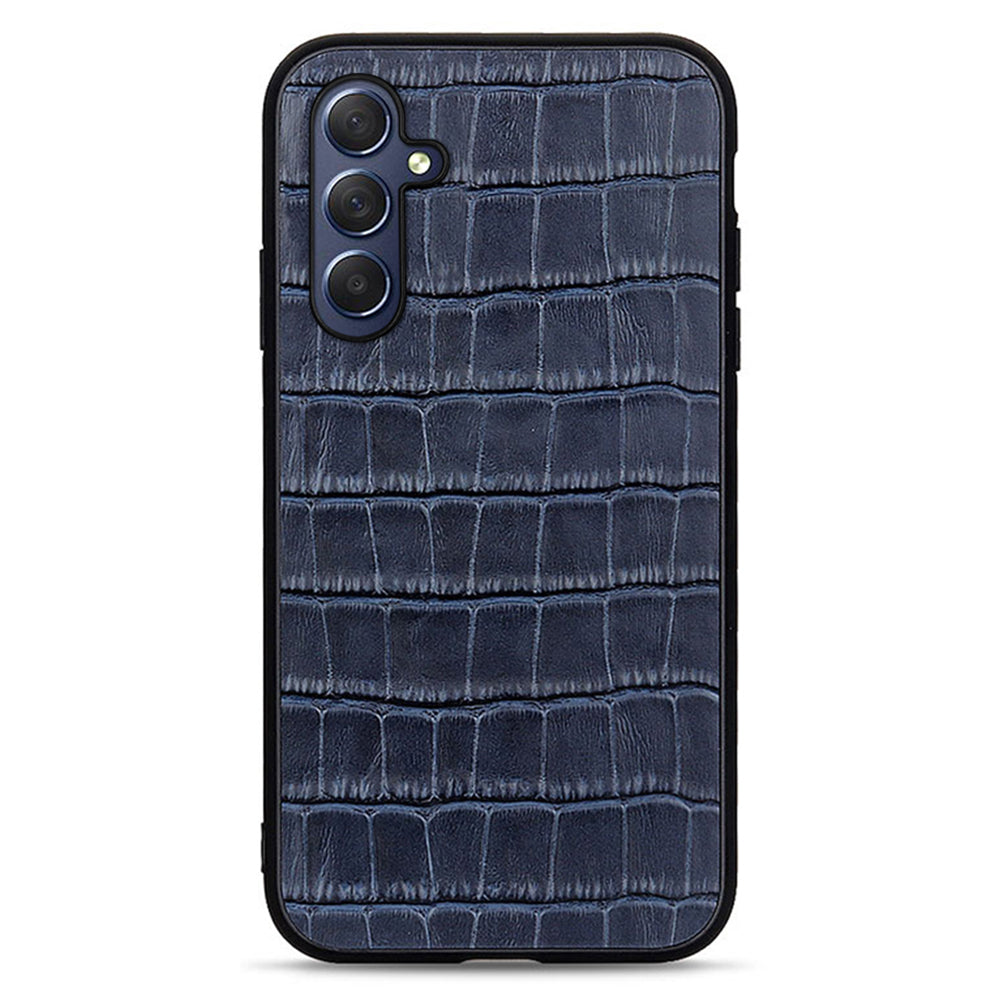 For Samsung Galaxy M54 5G / F54 5G Crocodile Texture Phone Cover Genuine Cow Leather TPU PC Phone Case
