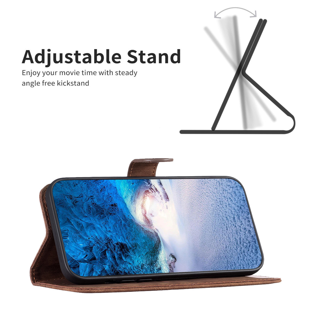 For iPhone 14 Pro Drop Resistant PU Leather+TPU Flip Cover Imprinted Pattern Wallet Phone Case