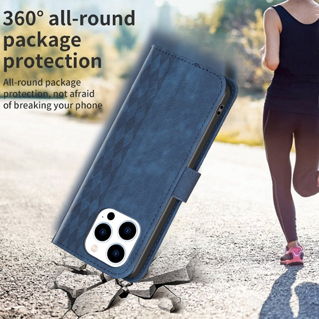 PU Leather+TPU Cover for iPhone 14 Pro Max Imprinted Pattern Wallet Adjustable Stand Flip Phone Case