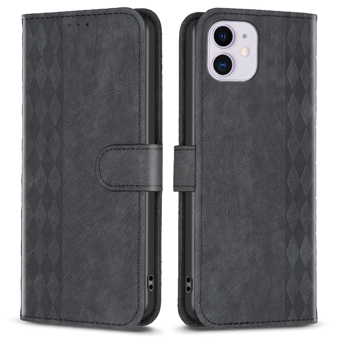 PU-lædercover til iPhone 11 Bump-sikker pungholder med trykt mønster Telefon Flip Case