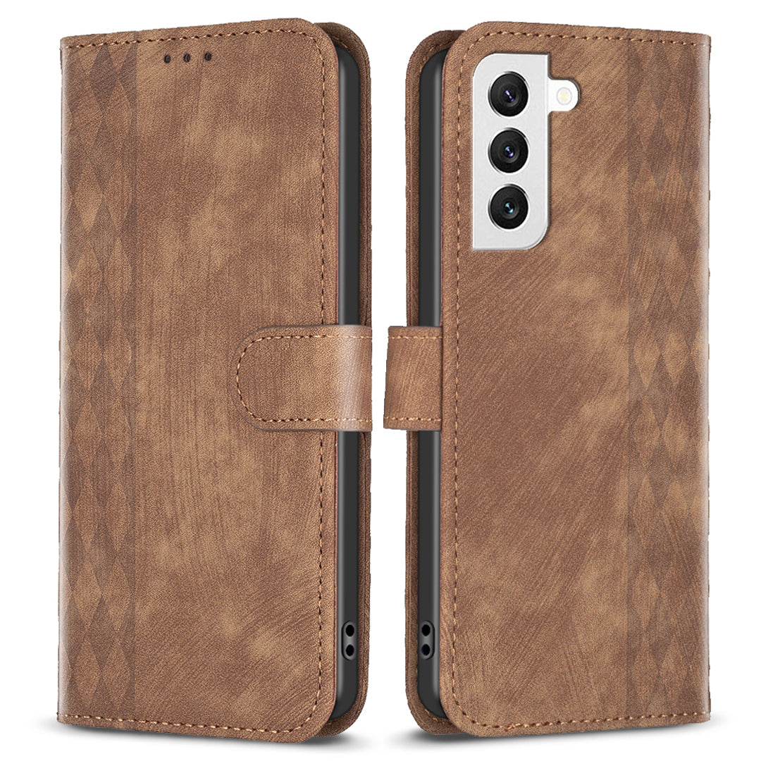 For Samsung Galaxy S22 5G Leather Cover Wallet Stand Scratch Proof Imprinted Pattern Flip Phone Case