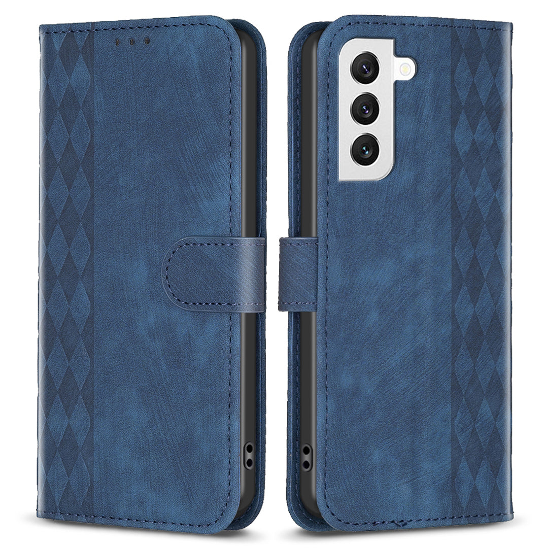 For Samsung Galaxy S22 5G Leather Cover Wallet Stand Scratch Proof Imprinted Pattern Flip Phone Case