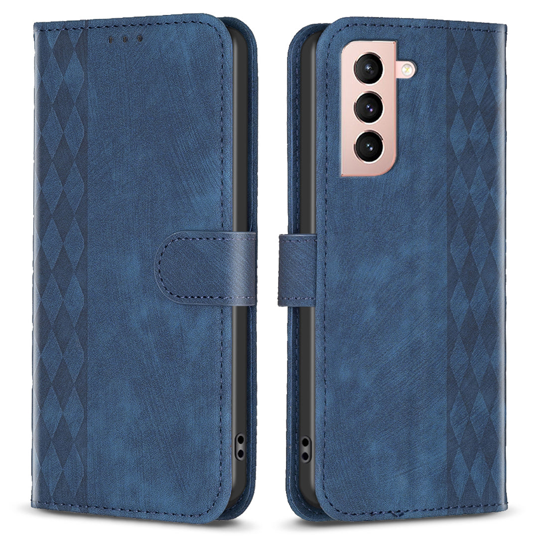 For Samsung Galaxy S21 4G / 5G Leather Cover Imprinted Pattern Flip Phone Case with Stand Wallet