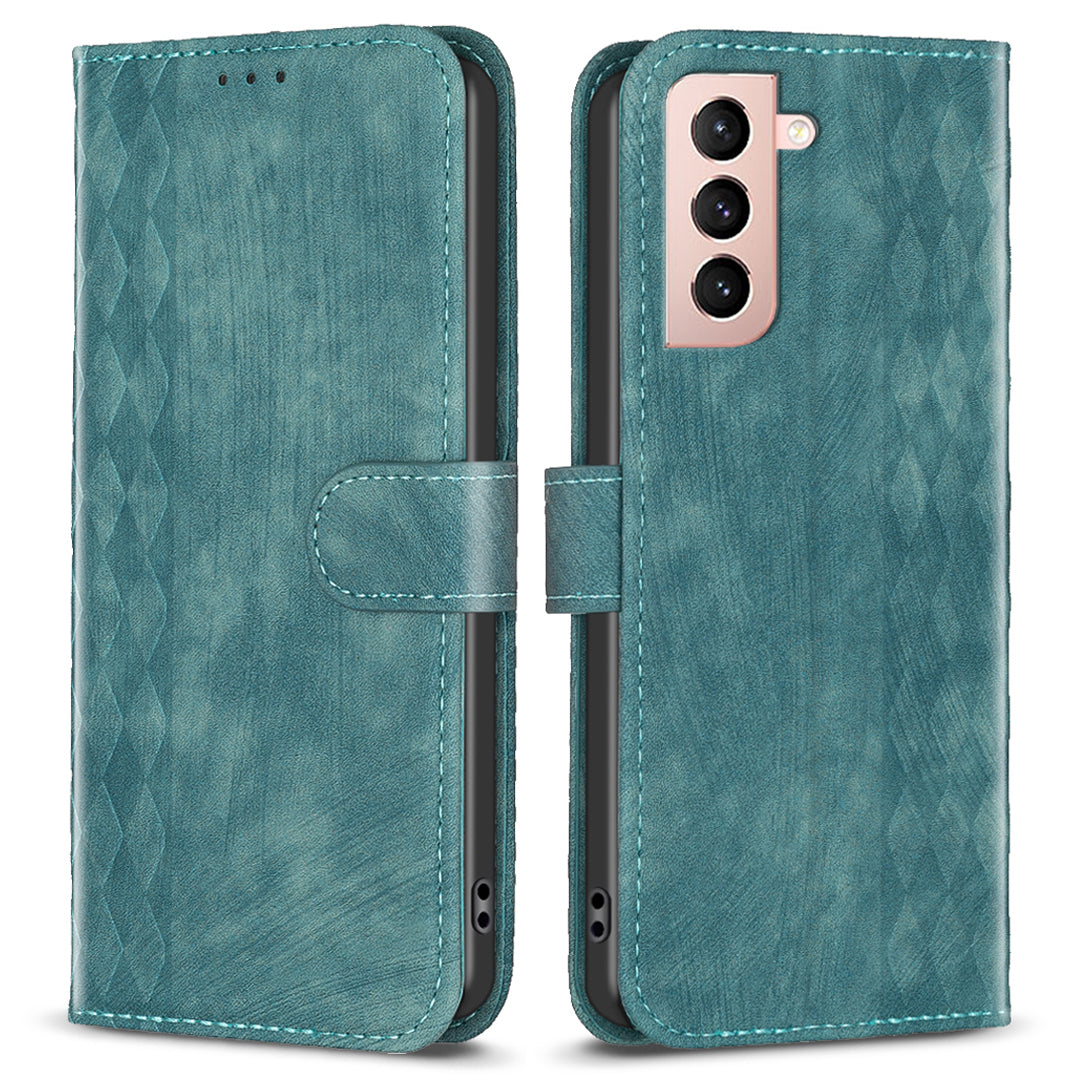 For Samsung Galaxy S21 4G / 5G Leather Cover Imprinted Pattern Flip Phone Case with Stand Wallet