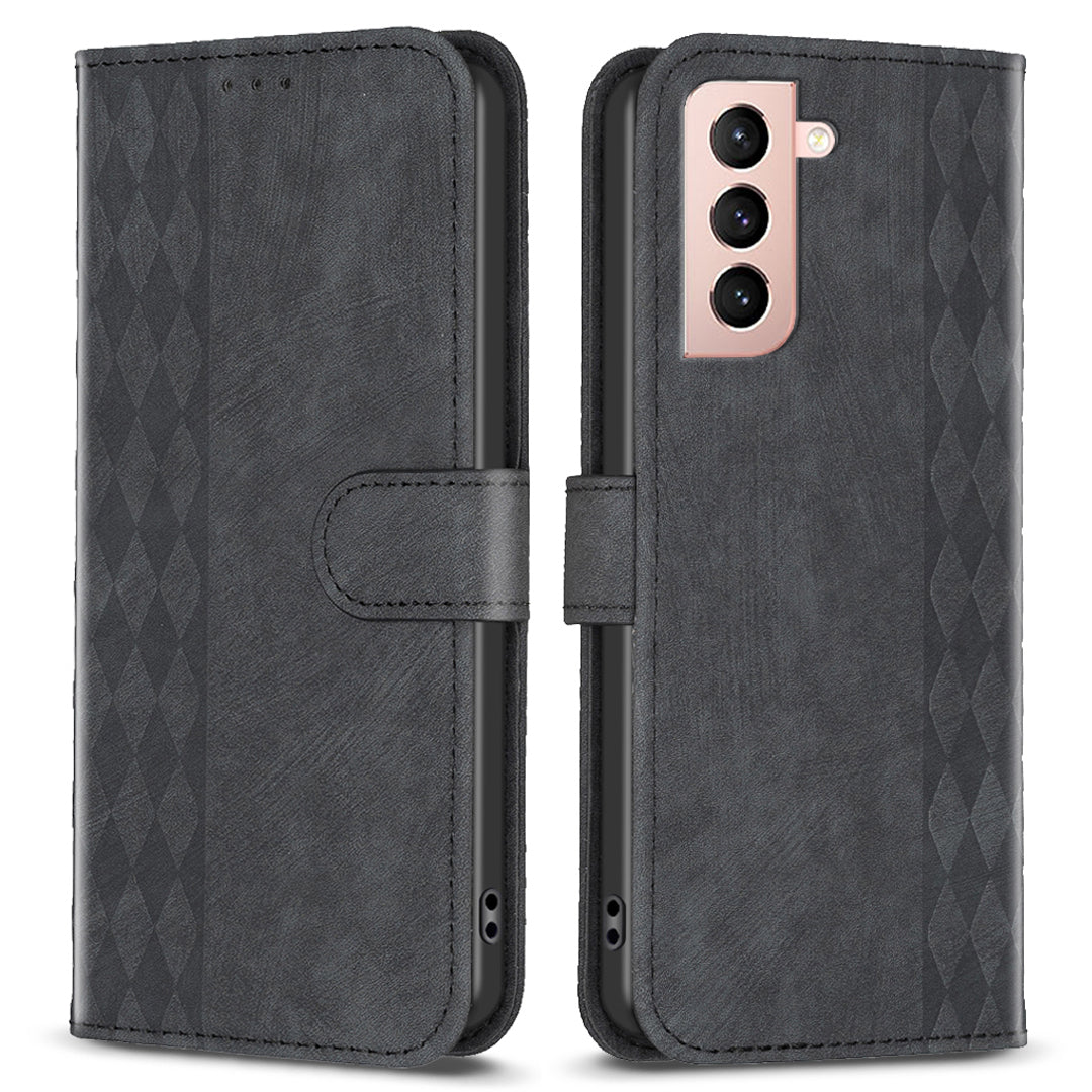 For Samsung Galaxy S21 4G / 5G Leather Cover Imprinted Pattern Flip Phone Case with Stand Wallet