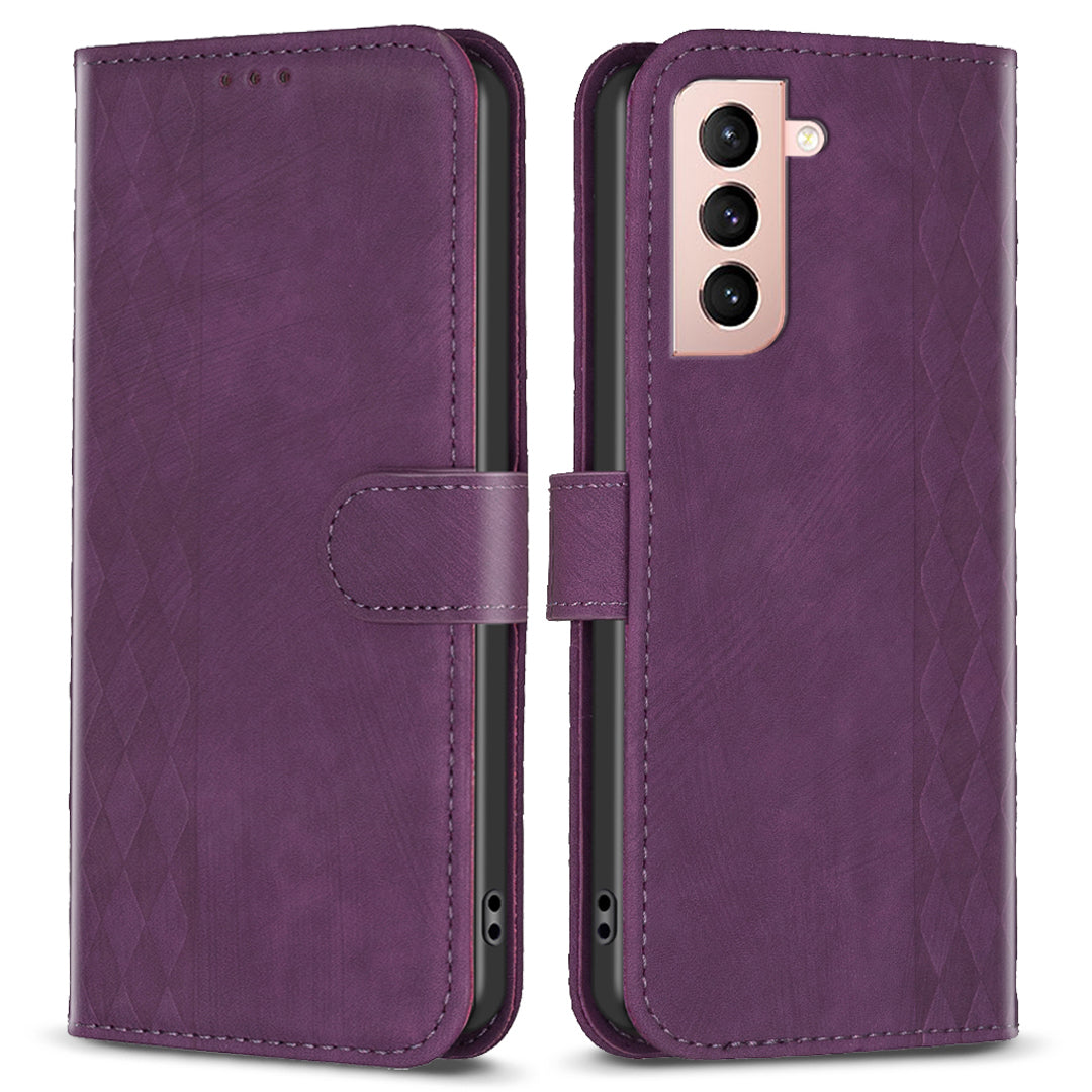 For Samsung Galaxy S21 4G / 5G Leather Cover Imprinted Pattern Flip Phone Case with Stand Wallet