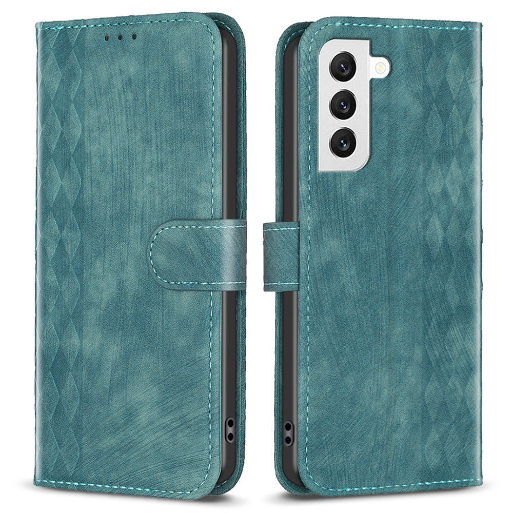 Phone Case for Samsung Galaxy S22 5G Wallet Imprinting Pattern Magnetic Closure Stand Cover