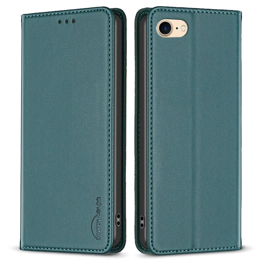 BINFEN COLOR BF18 For iPhone 6 7 8 6s PU Leather Card Slot Phone Case Stand Magnetic Phone Cover