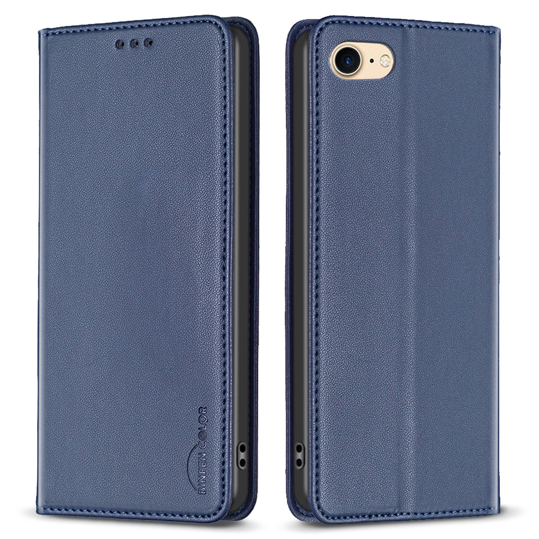 BINFEN COLOR BF18 For iPhone 6 7 8 6s PU Leather Card Slot Phone Case Stand Magnetic Phone Cover